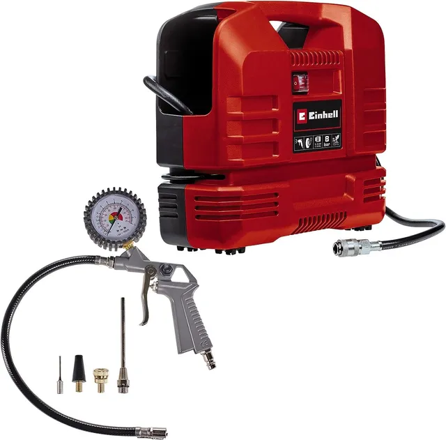 einhell-compresor-tc-ac-190-of-set-8-bar-1100w-incluye-pistola-de-soplado-y-adap image 1