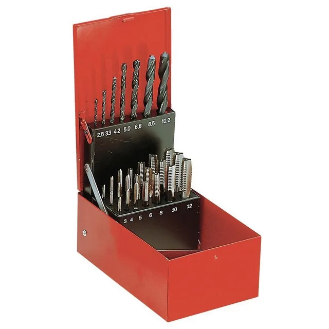 facom-227-sj2a-juego-de-machos-de-roscar-y-brocas-m3-m12-cobalto image 1