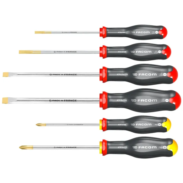 facom-atp-j6pb-juego-de-6-destornilladores-protwist-con-mango-soft-grip-y-tratam image 1