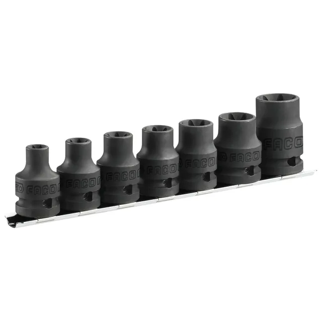 facom-nstx-j7-juego-de-7-vasos-de-impacto-torx-exterior-1-2-e10-e24 image 1