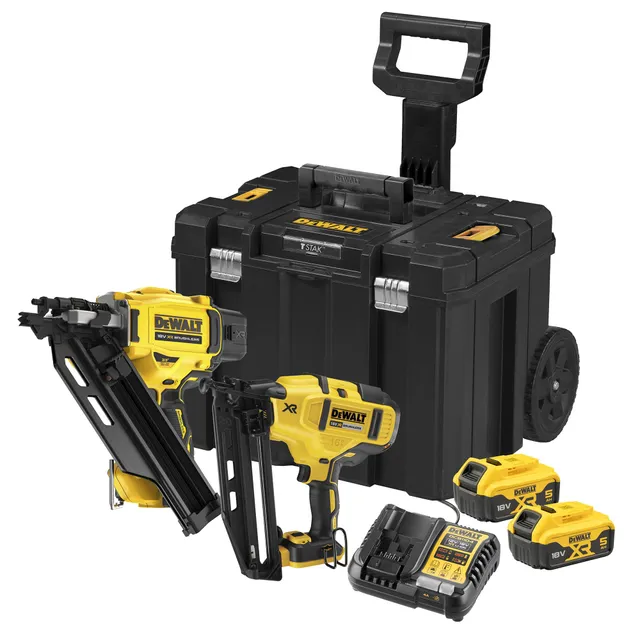 dewalt-kit-doble-de-clavadoras-xr-18v-brushless-con-2-bater-as-5-0ah-cargador-y- image 1