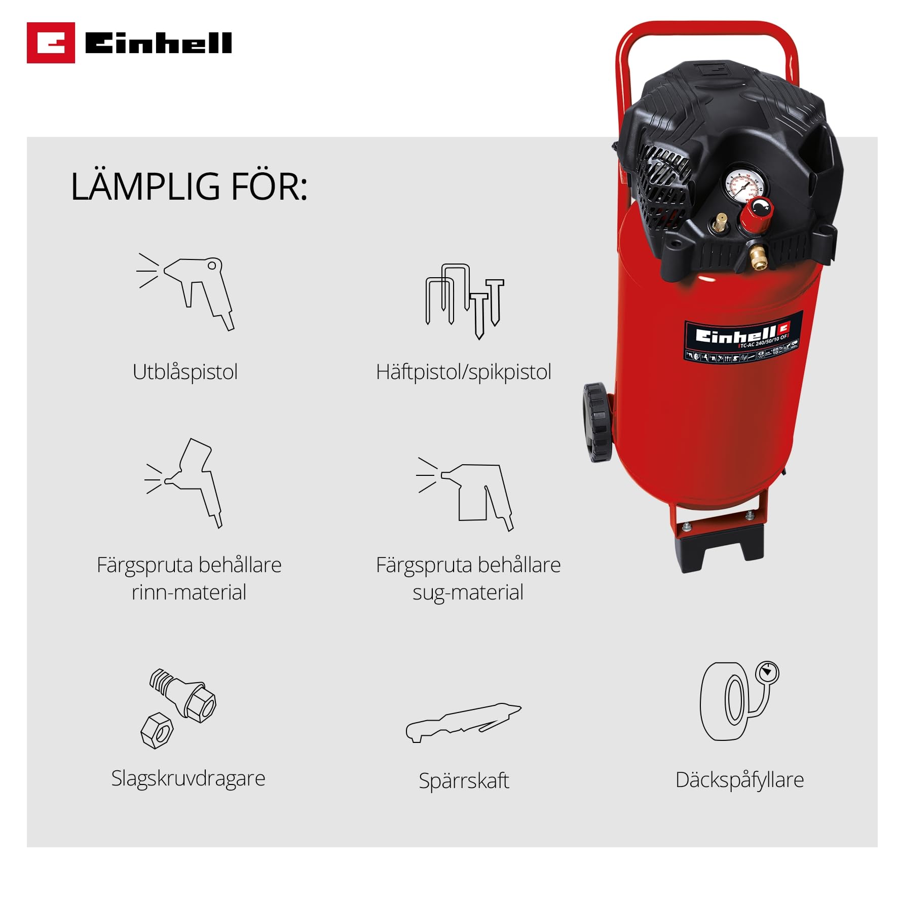einhell-compresor-de-aire-50l-sin-aceite-1500w image 3