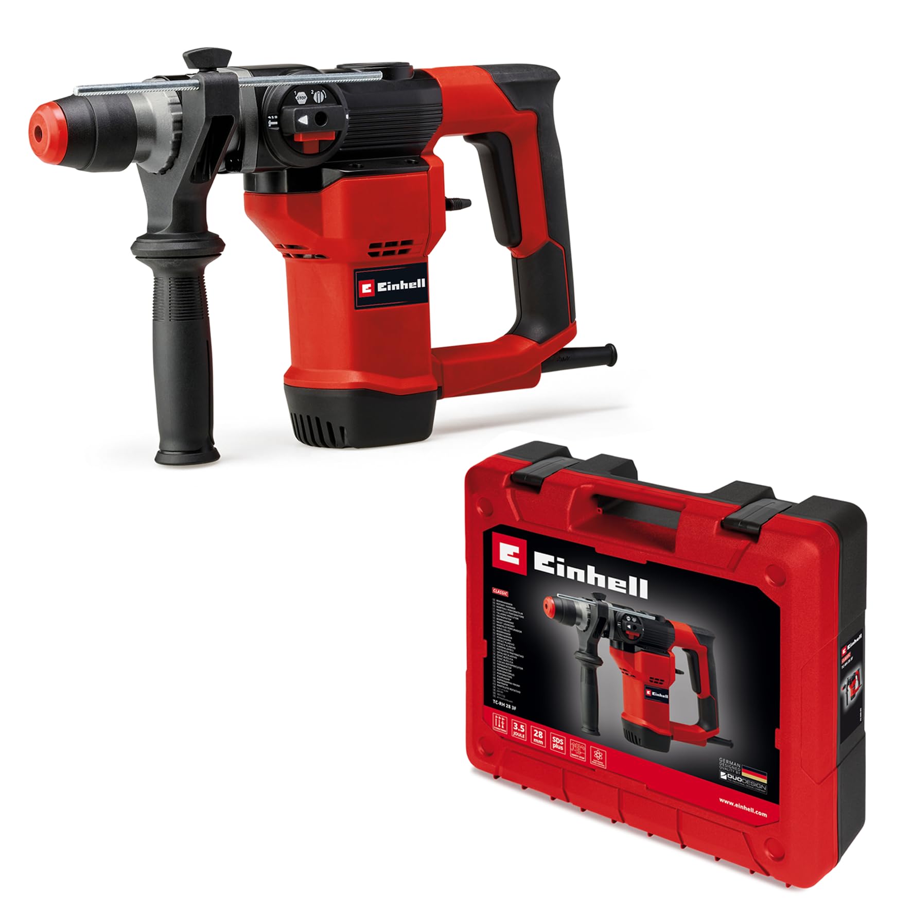 einhell-martillo-perforador-tc-rh-28-3f-950w-3-5j-sds-plus-3-funciones-con-malet image 1
