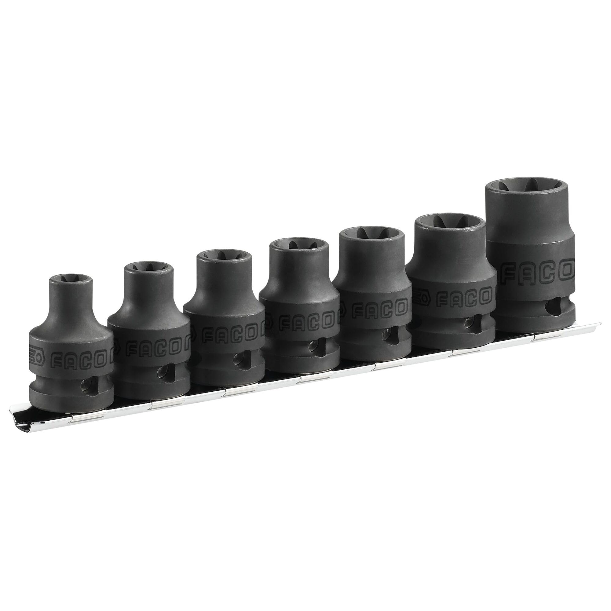 facom-nstx-j7-juego-de-7-vasos-de-impacto-torx-exterior-1-2-e10-e24 image 1