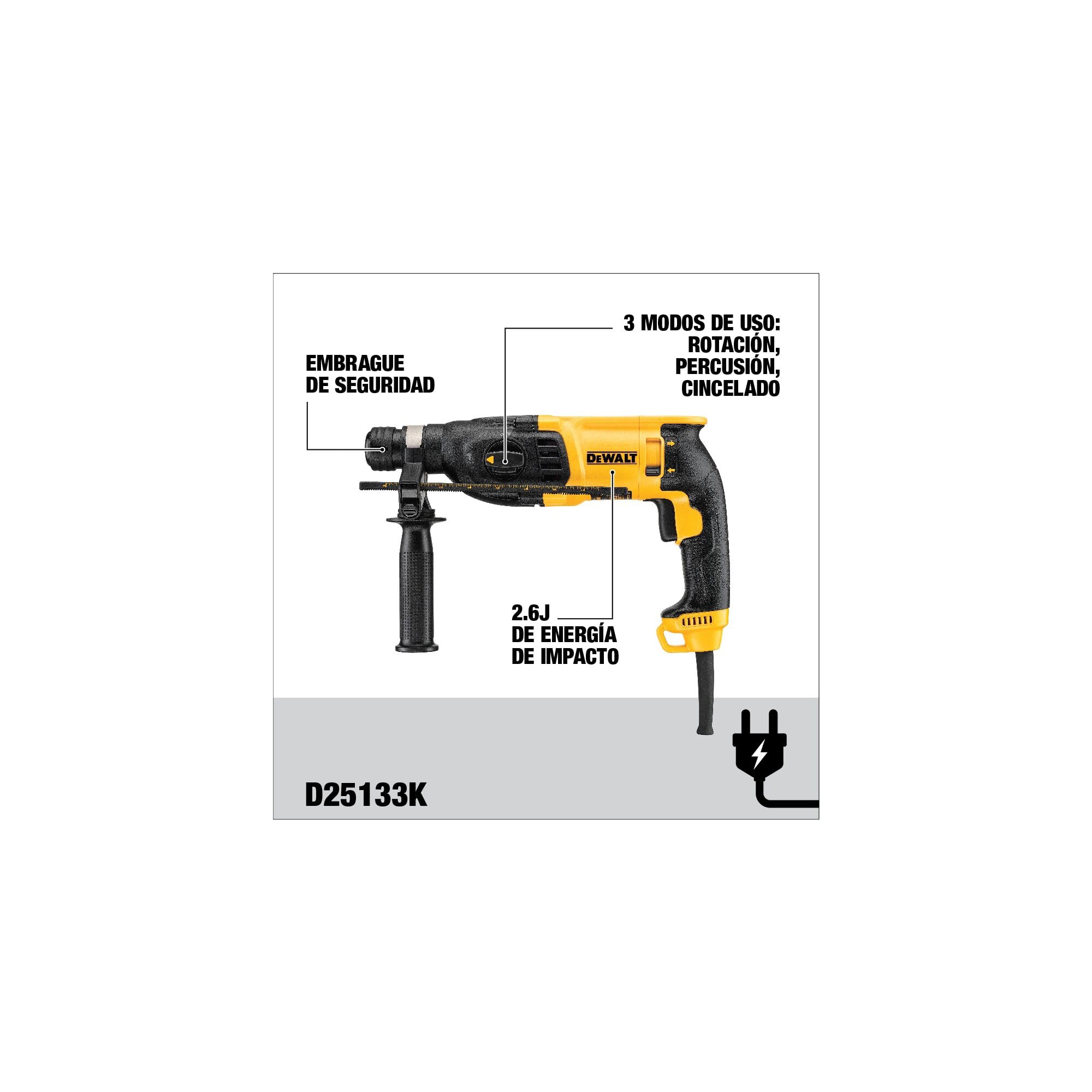 dewalt-d25133k-qs-martillo-combinado-sds-plus-800w-2-6j-con-3-modos-y-malet-n-ts image 5