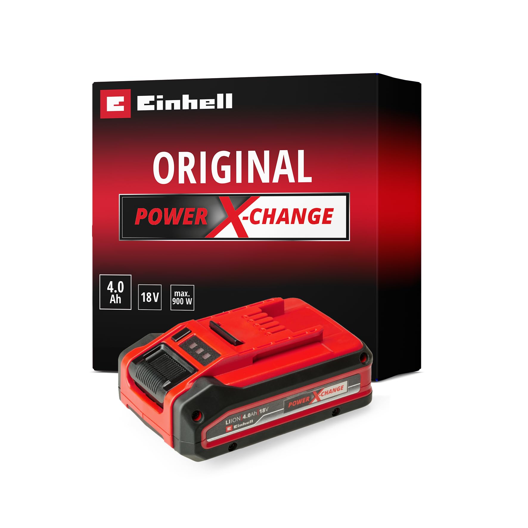 pack-de-2-bater-as-einhell-power-x-change-18v-4-0ah-rojo-y-negro-con-cargador-y- image 6