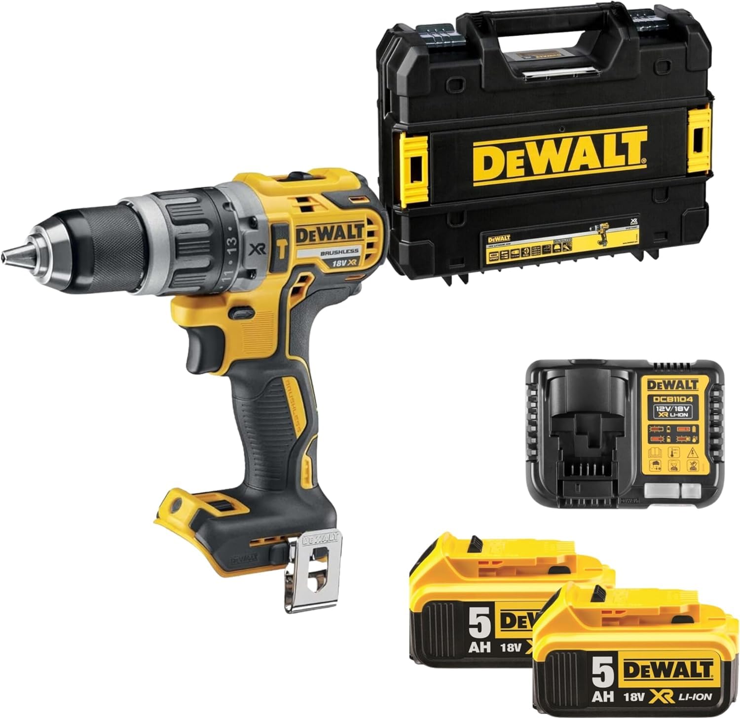 dewalt-taladro-percutor-sin-escobillas-18v-xr-2-bater-as-li-ion-5ah-dcd796p2-qw image 1