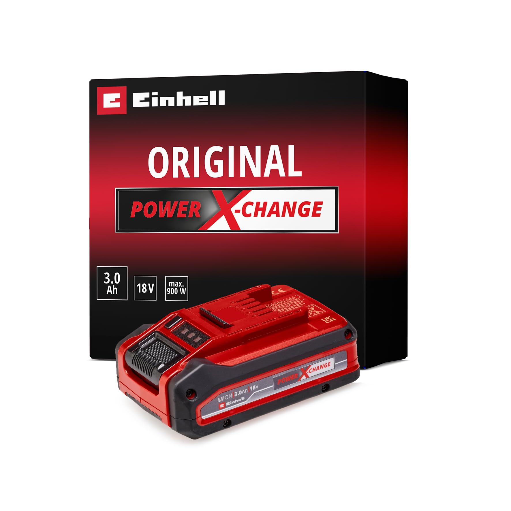 pack-de-2-bater-as-einhell-power-x-change-18v-4-0ah-rojo-y-negro-con-cargador-y- image 8