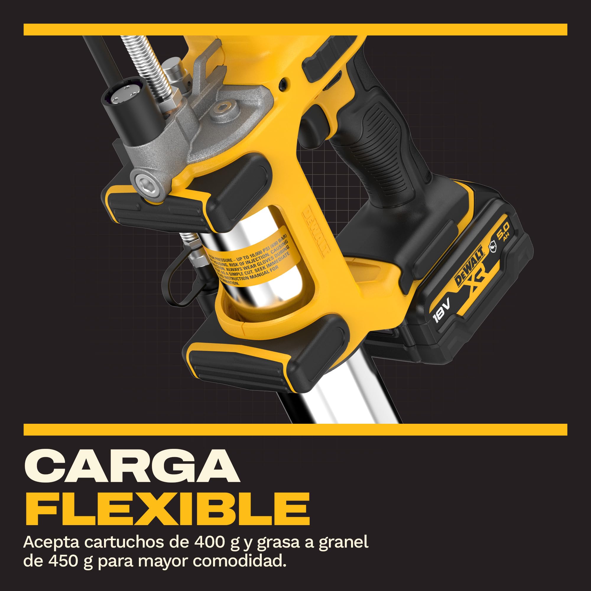 dewalt-engrasadora-18v-xr-2-velocidades-dcgg581p1g-qw-690-bar-255-ml-min-con-bat image 7