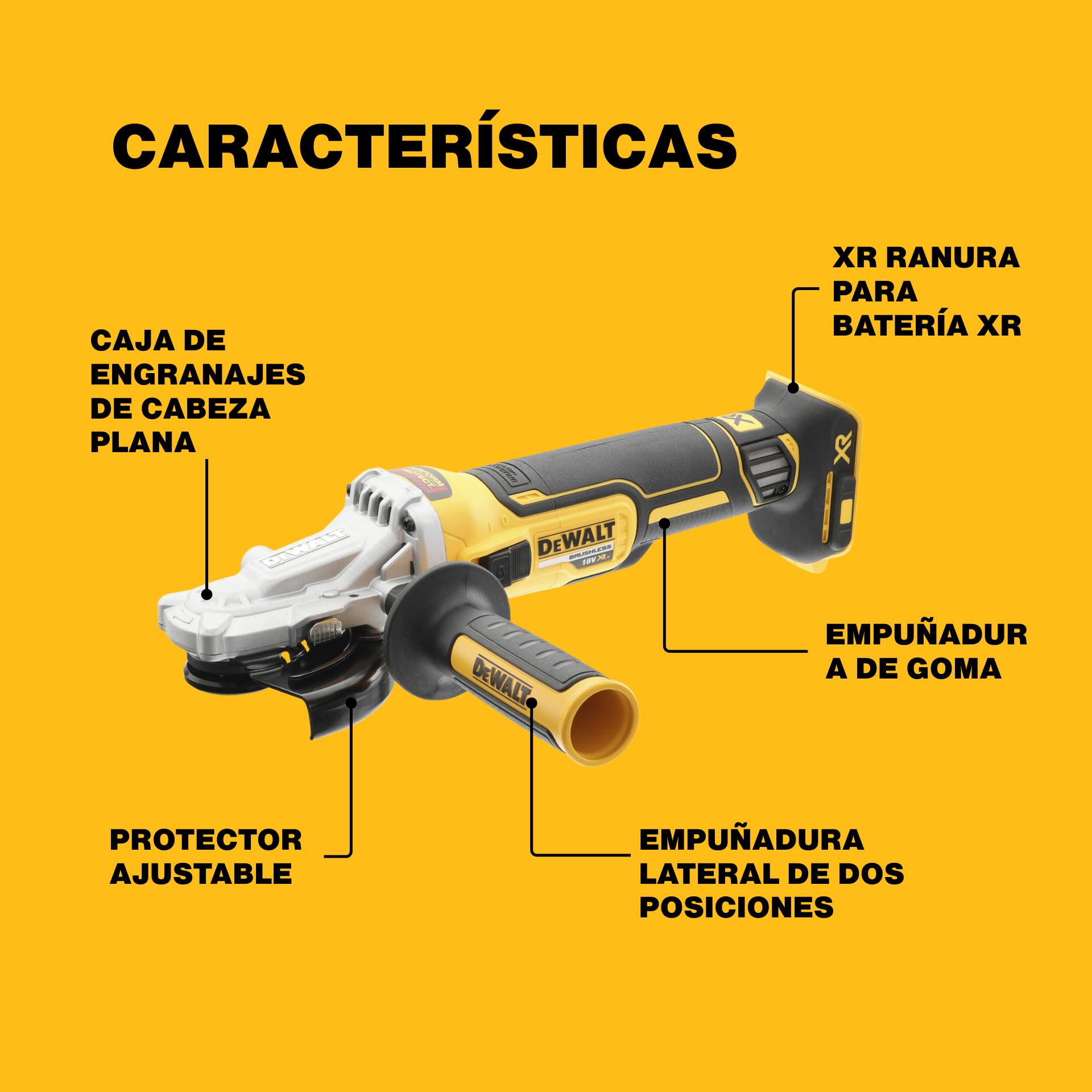 dewalt-amoladora-angular-inal-mbrica-18v-xr-sin-escobillas-cabeza-plana-125-mm-d image 4