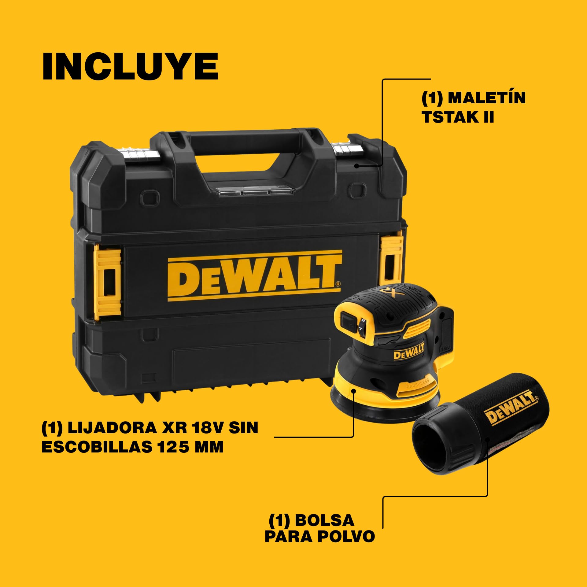 dewalt-lijadora-rotorbital-sin-escobillas-18v-xr-125-mm-dcw210nt-xj-con-malet-n- image 4