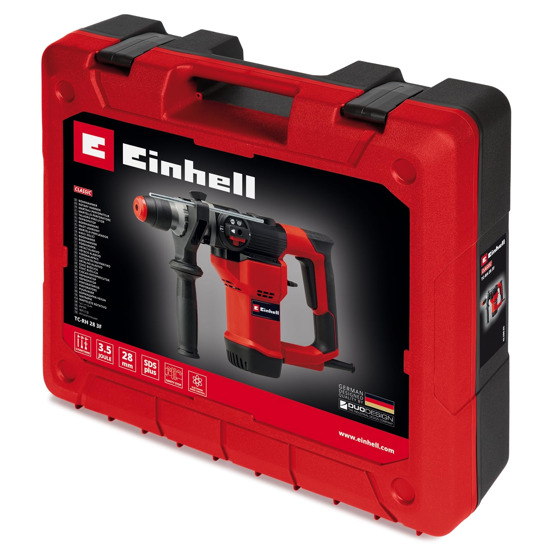 einhell-martillo-perforador-tc-rh-28-3f-950w-3-5j-sds-plus-3-funciones-con-malet image 2