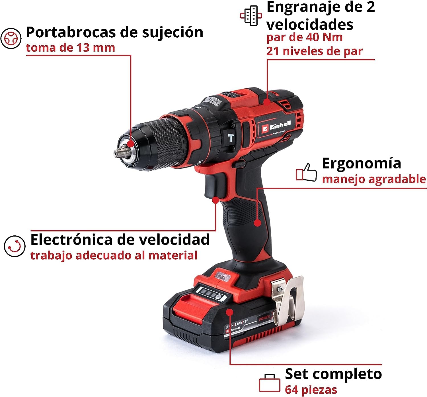 einhell-taladro-percutor-te-cd-18-40-li-i-64-18v-40nm-2x2-0ah-64-accesorios image 3