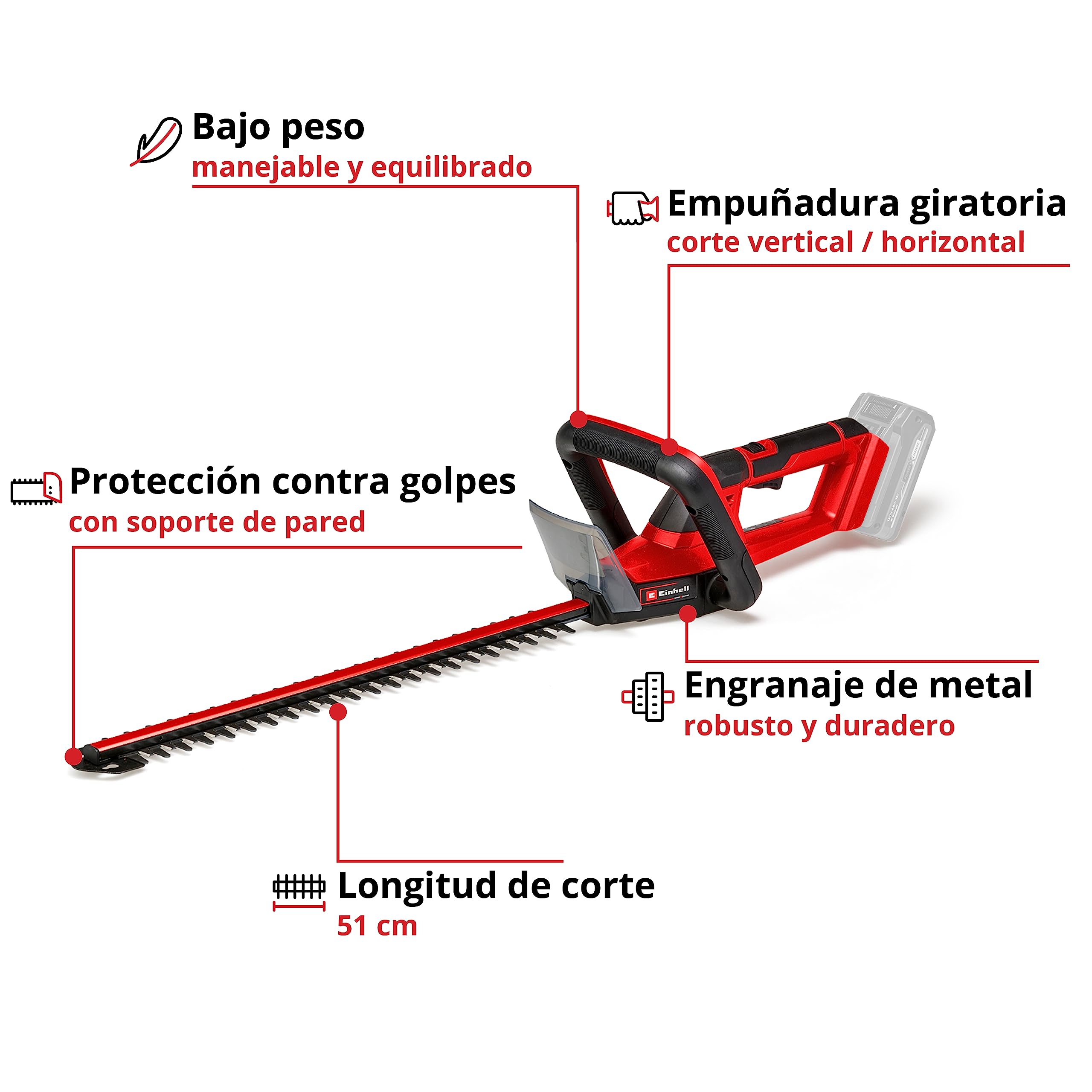 einhell-recortasetos-inal-mbrico-gc-ch-18-50-li-solo-power-x-change-18v-cuchilla image 3