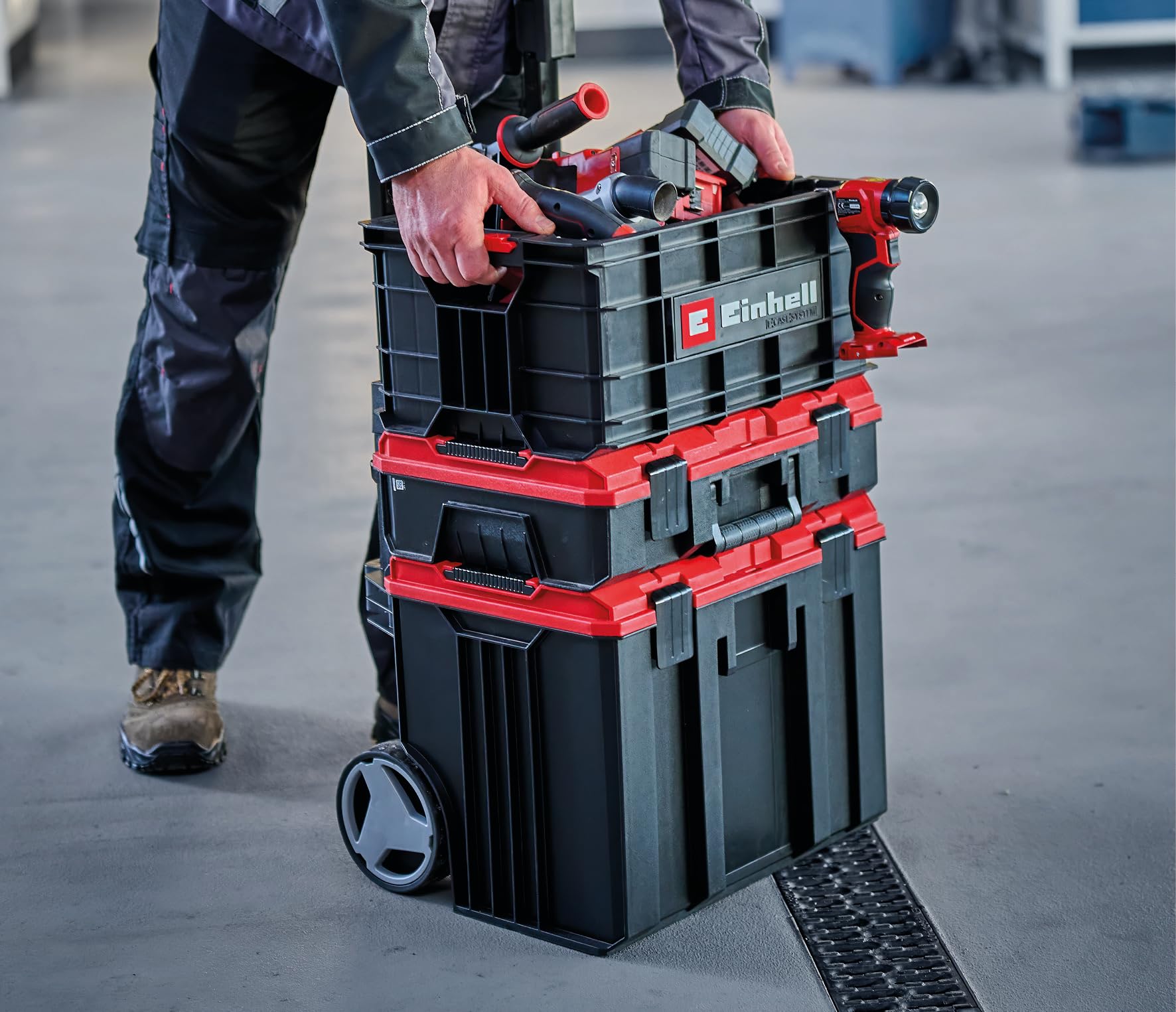 einhell-caja-de-herramientas-e-case-m-x-90-kg-apilable-bloqueable-compatible-con image 7