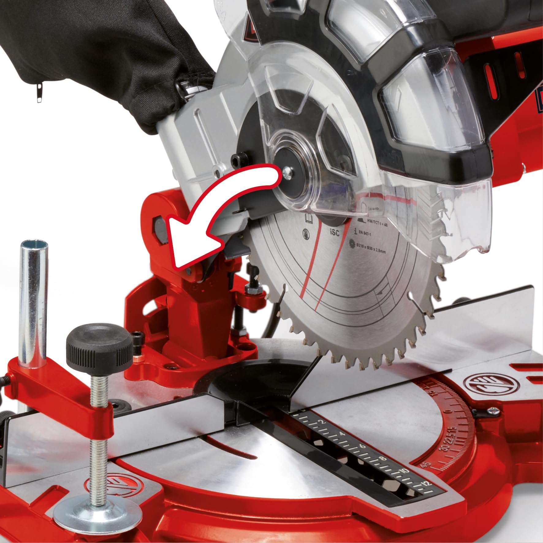 einhell-tc-ms-2112-ingletadora-con-cable-1600w-5000-rpm-disco-210mm-corte-a-ingl image 4