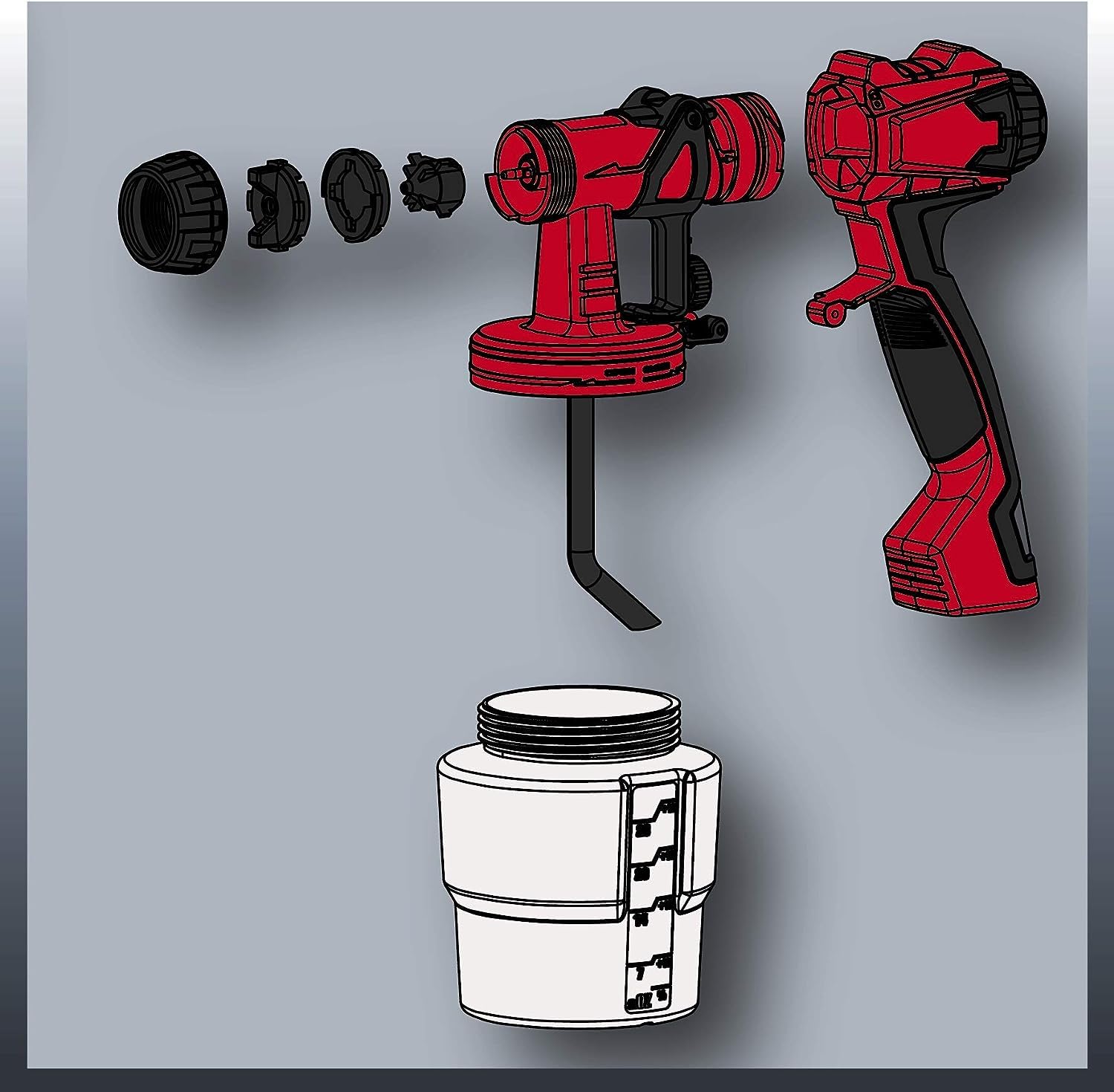 einhell-tc-sy-600-s-pulverizador-de-pintura-semi-estacionario-600w-800ml-para-ba image 8