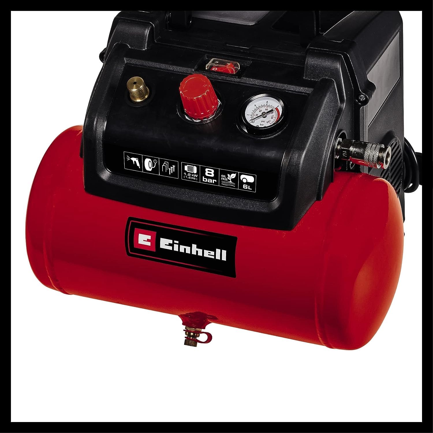 einhell-compresor-tc-ac-190-6-8-1-2-kw-m-x-8-bar-190-l-min-tanque-6-l-sin-aceite image 6