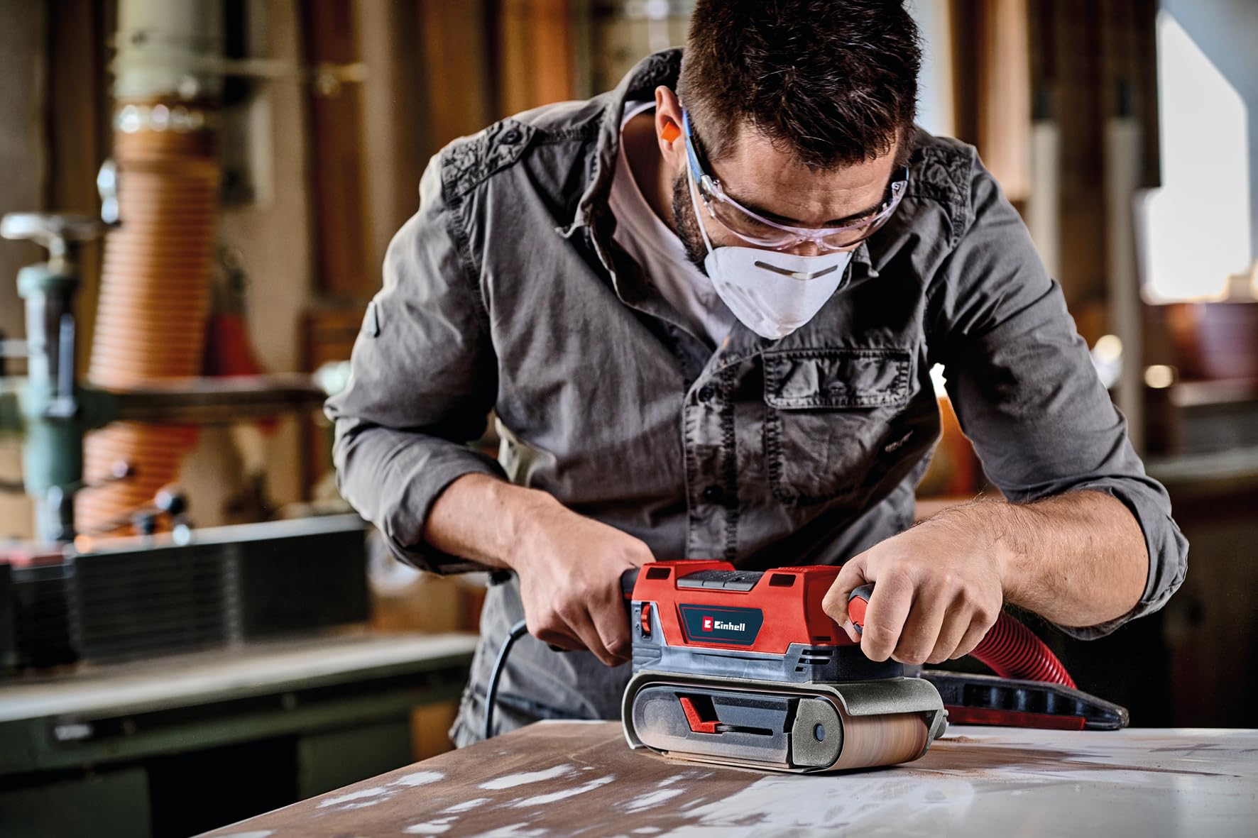 einhell-lijadora-de-banda-te-bs-850-e-850w-velocidad-400m-min-uso-estacionario-y image 2