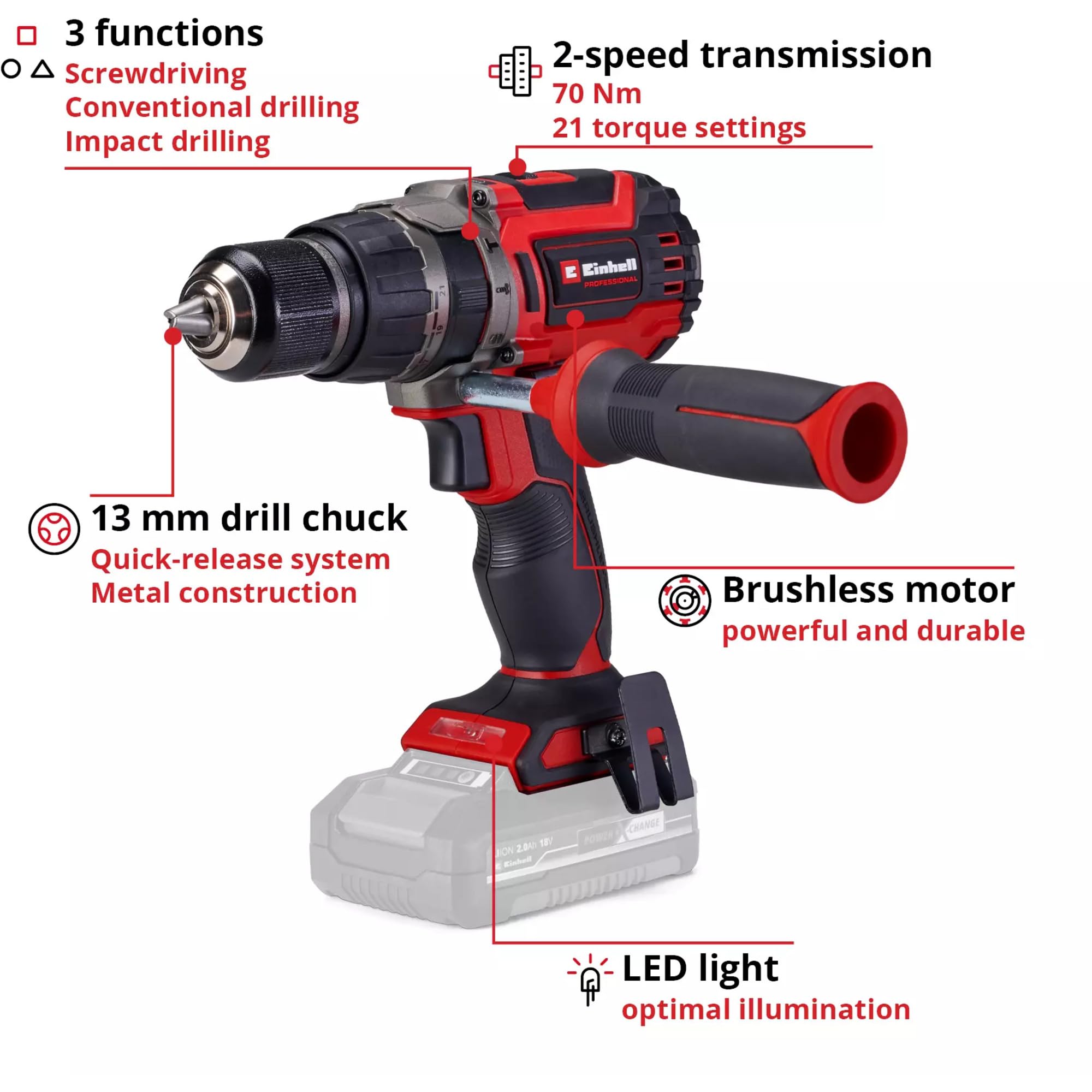 einhell-professional-taladro-percutor-con-bater-a-tp-cd-18-70-li-i-bl-solo-power image 2