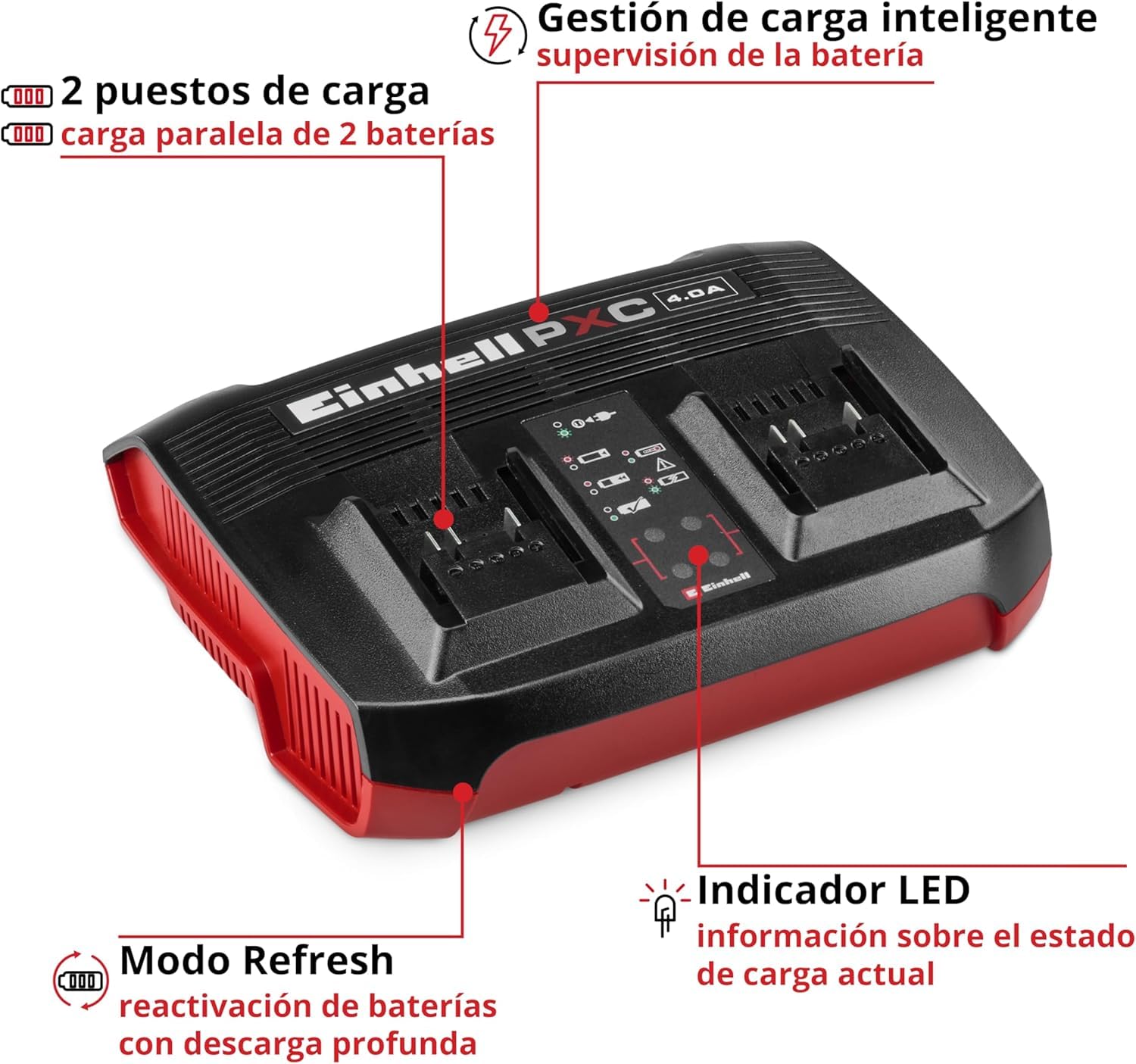 original-einhell-cargador-power-x-twincharger-4a-power-x-change-18v-carga-simult image 4