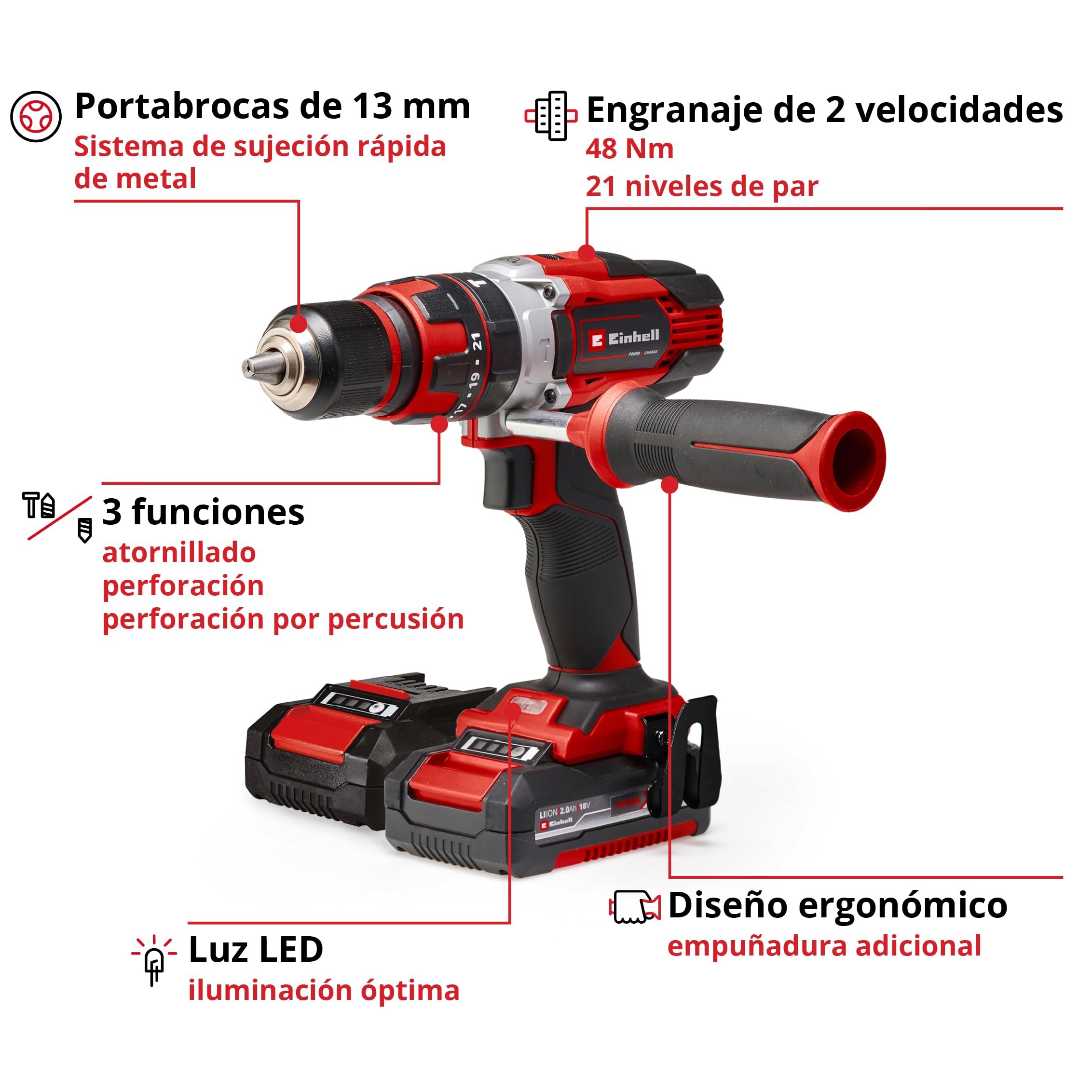 einhell-te-cd-18-48-li-i-taladro-percutor-sin-cable-2x2-0ah-power-x-change image 3