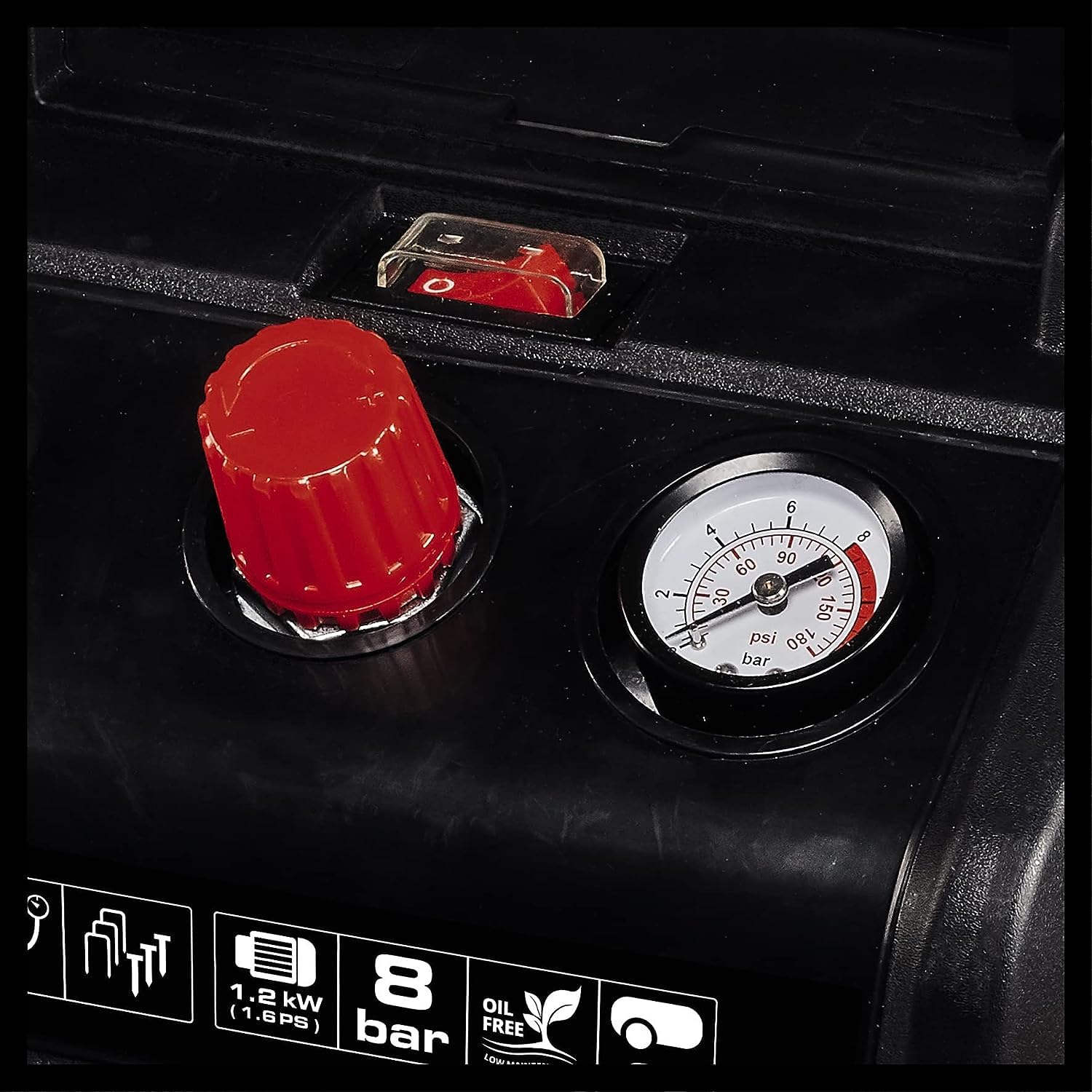 einhell-compresor-tc-ac-190-6-8-1-2-kw-m-x-8-bar-190-l-min-tanque-6-l-sin-aceite image 8