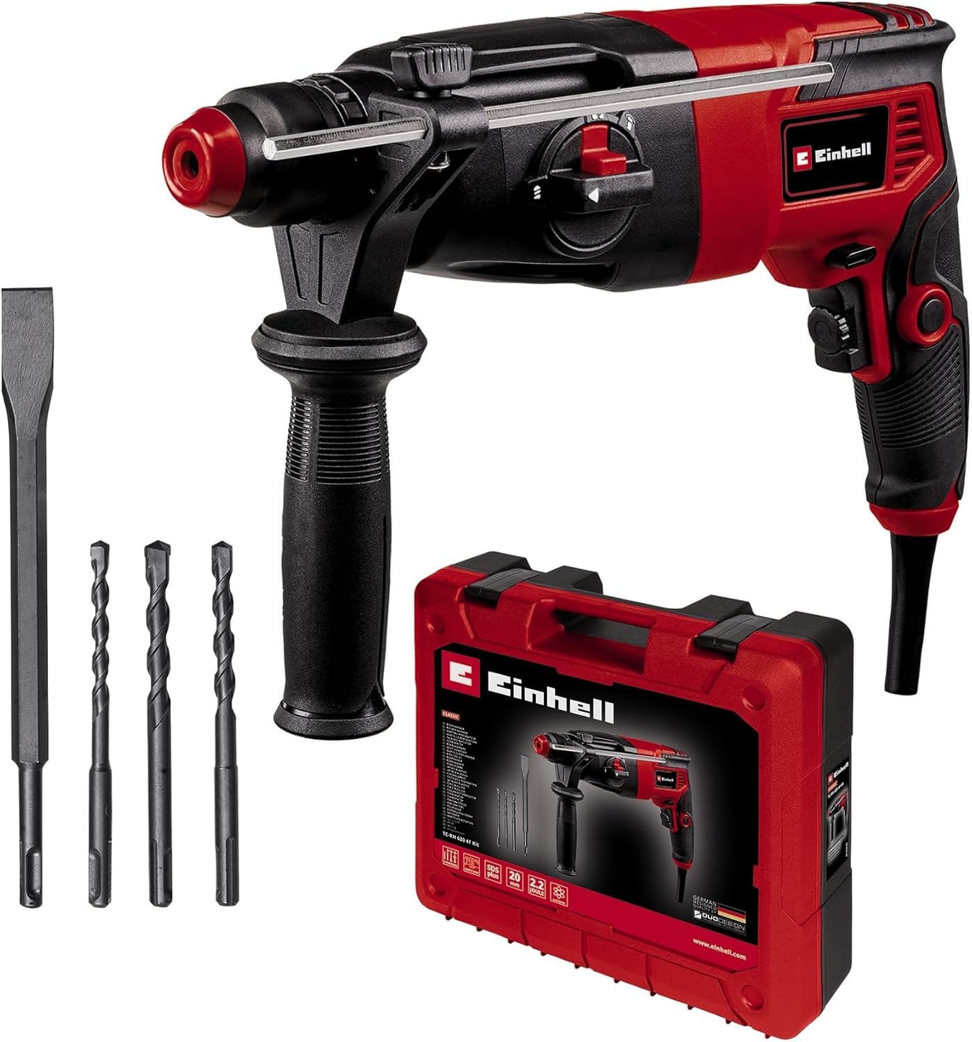 einhell-martillo-perforador-tc-rh-620-4f-620-w-2-2-j-sds-plus-4-funciones-taladr image 1