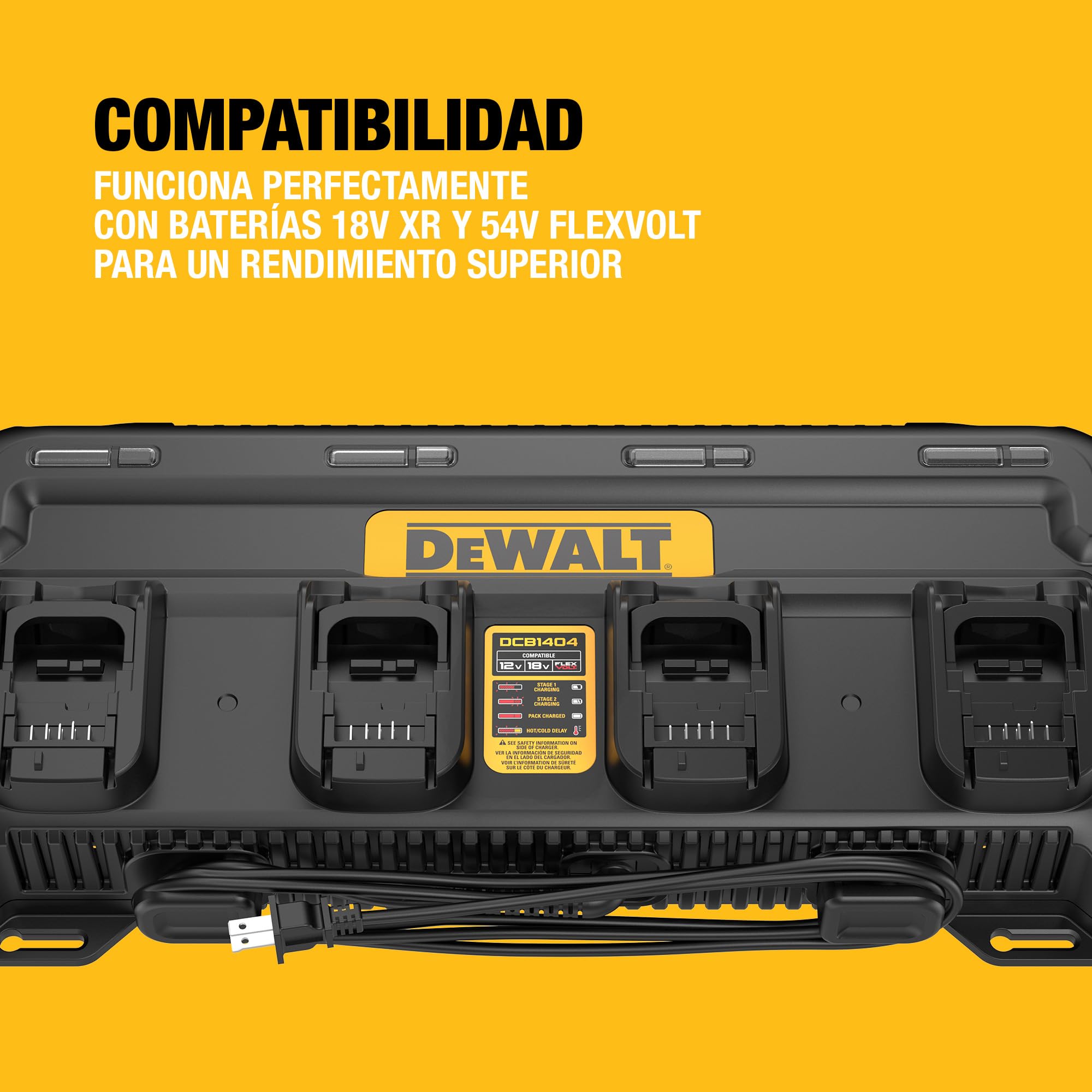 dewalt-dcb1404-qw-cargador-quadport-4a-para-4-bater-as-18v-xr-y-54v-flexvolt-con image 2