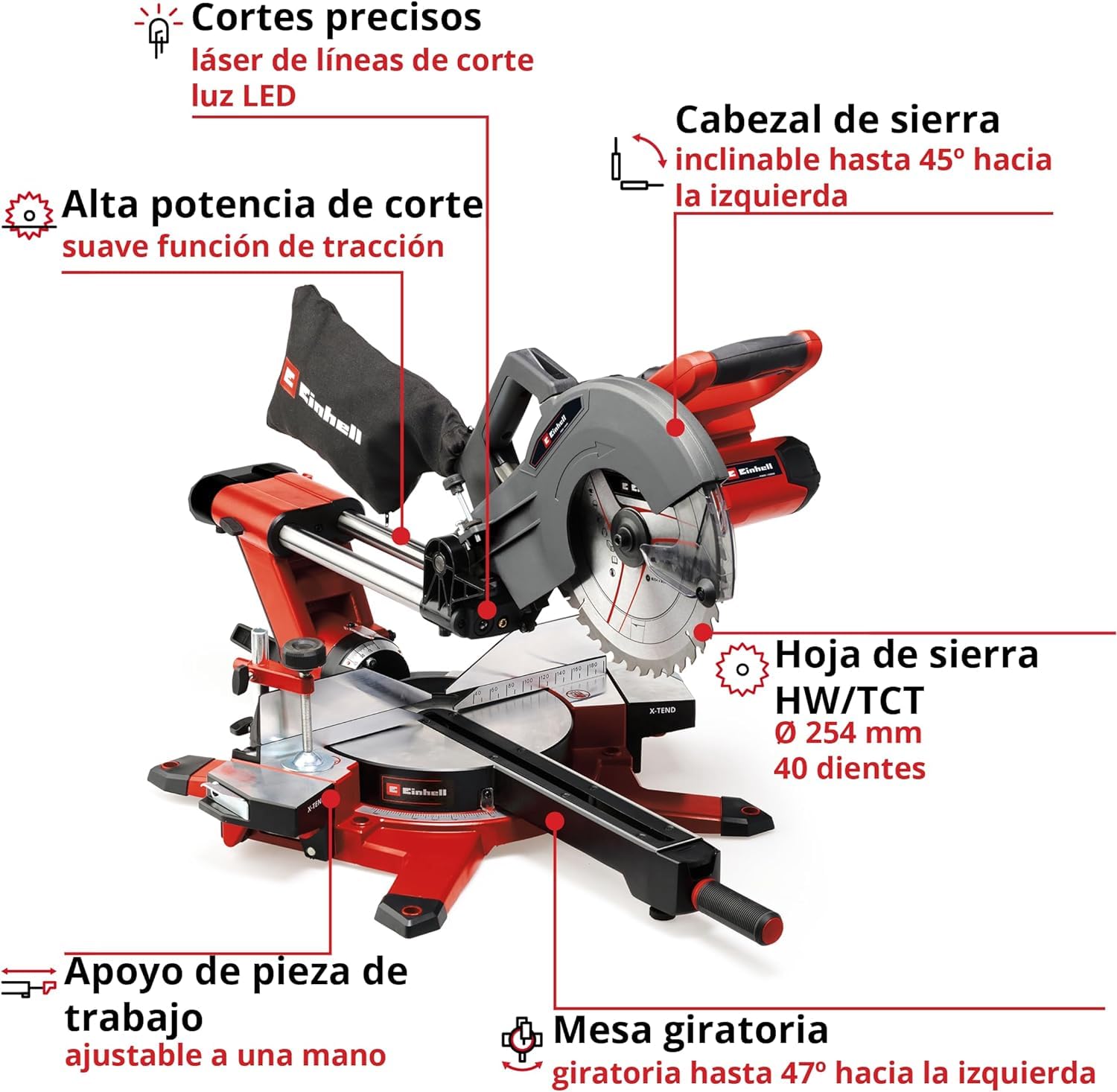 einhell-sierra-de-tracci-n-vaiv-n-e-inglete-a-bater-a-te-sm-36-10-l-li-solo-powe image 3