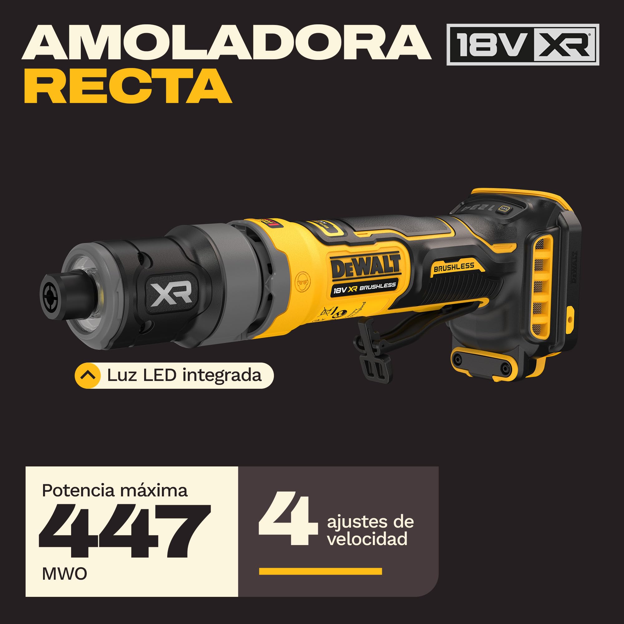 dewalt-amoladora-recta-compacta-brushless-18v-xr-dcg420n-xj-solo-cuerpo image 2