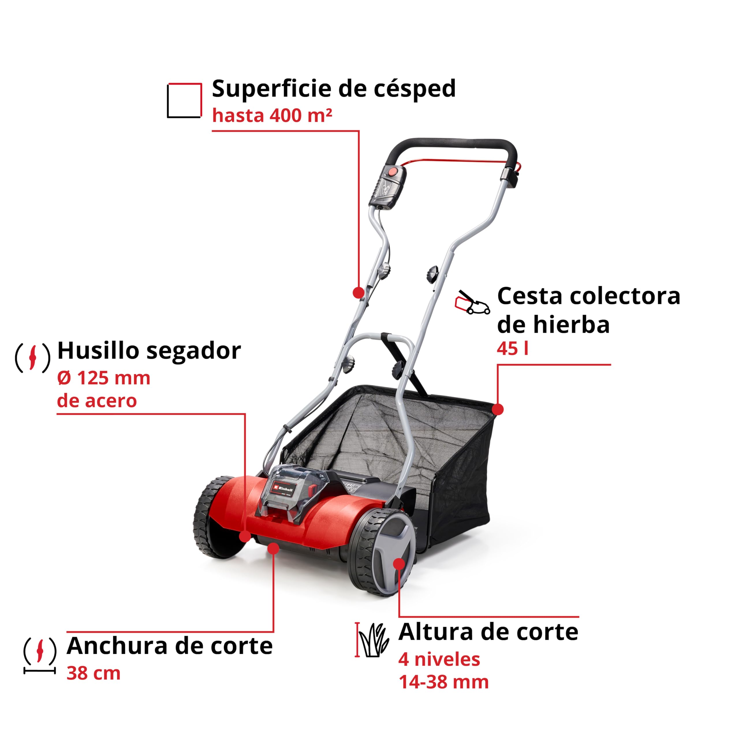 einhell-cortac-sped-a-bater-a-ge-hm-18-38-li-solo-pxc-18v-5-cuchillas-de-acero image 3