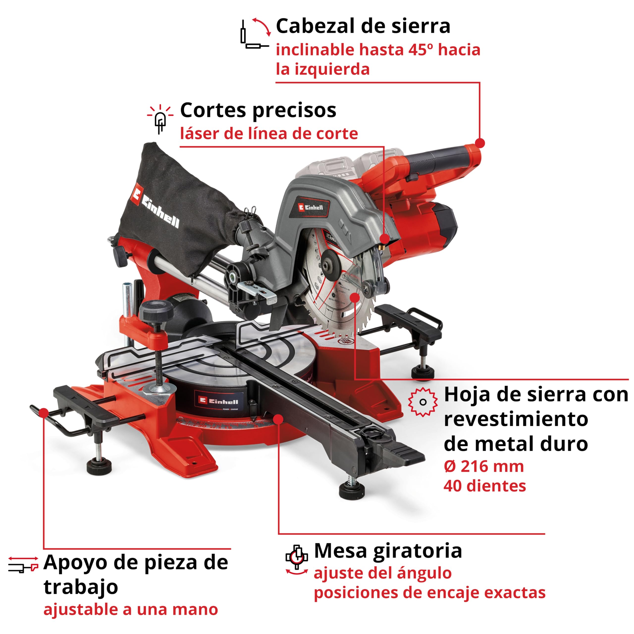 einhell-te-sm-36-8-l-li-solo-sierra-de-tracci-n-vaiv-n-e-inglete-a-bater-a-de-36 image 3