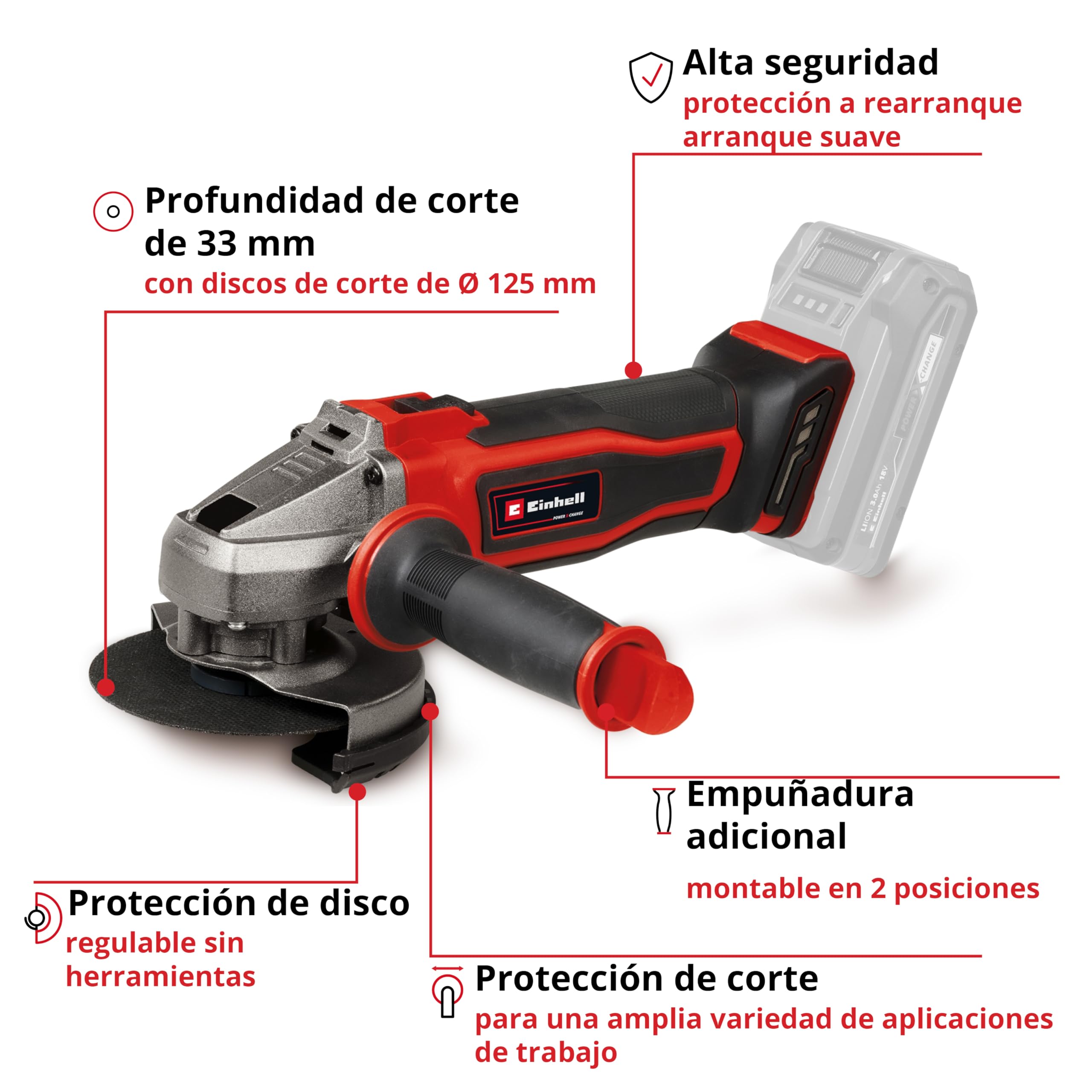 einhell-amoladora-angular-a-bater-a-te-ag-18-125-2-li-solo-18v-125mm-8500rpm-pow image 3
