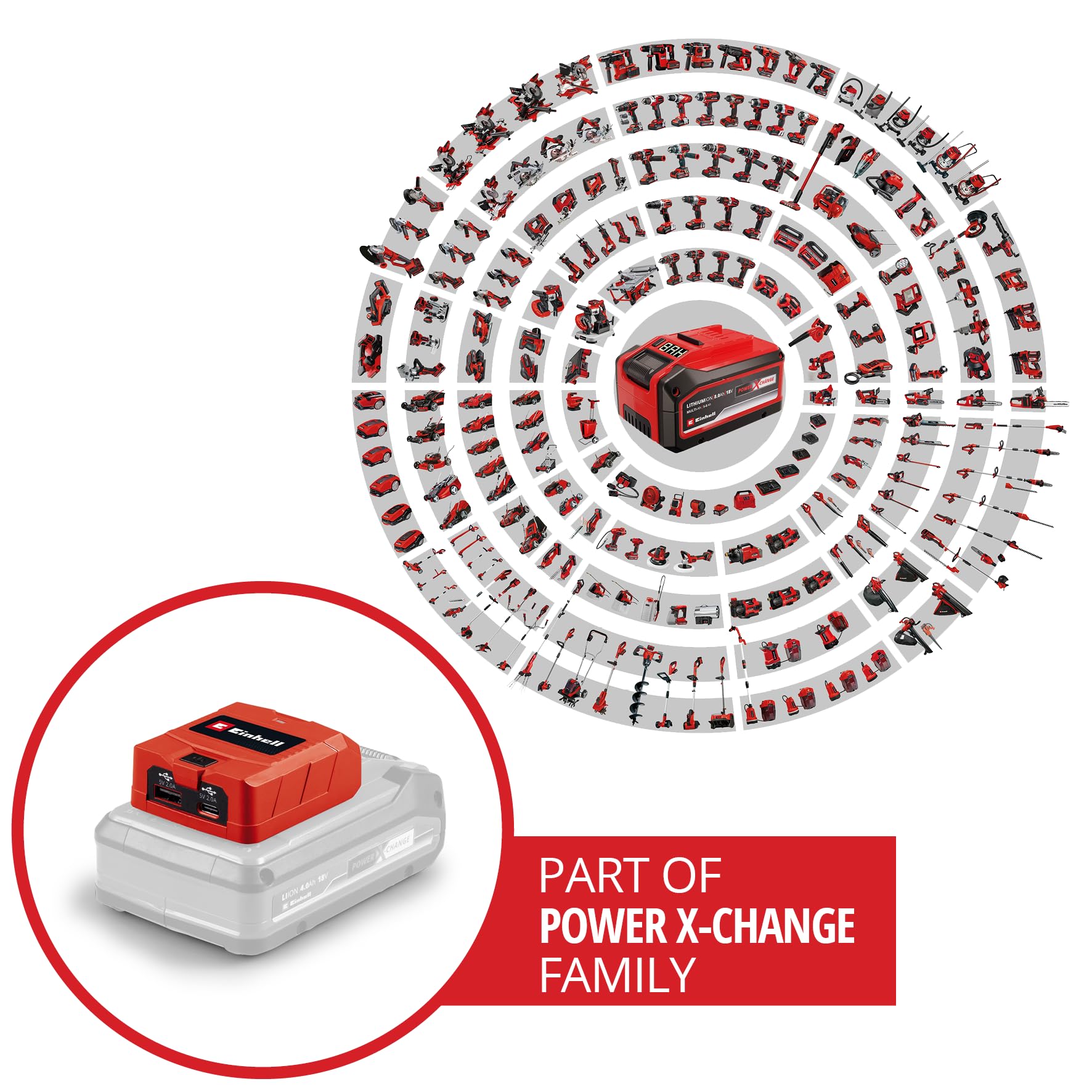 einhell-adaptador-de-bater-a-tc-cp-18-li-usb-a-y-usb-c-power-x-change-18-v image 2