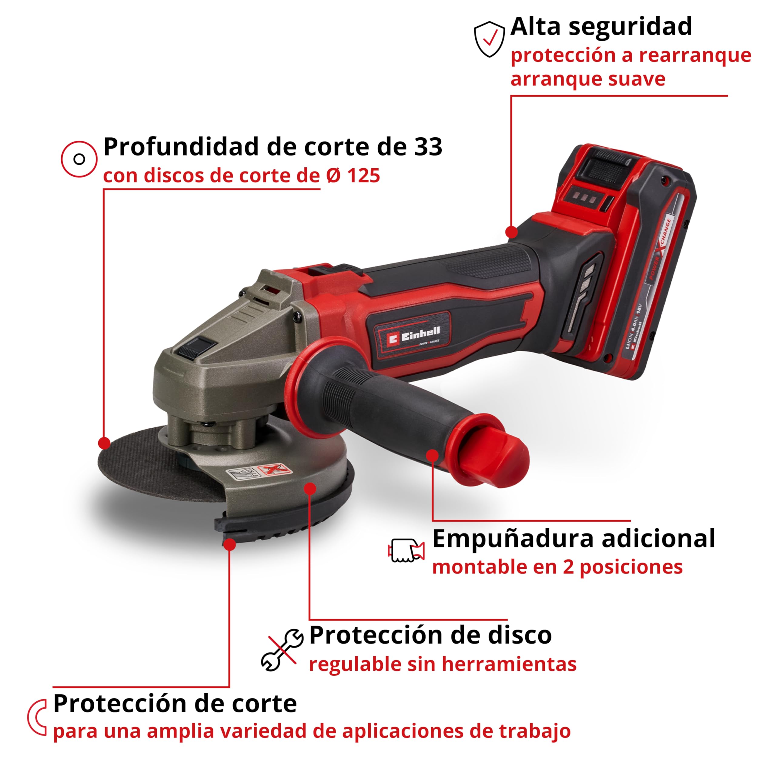 einhell-te-ag-18-125-2-li-amoladora-angular-con-bater-a-18v-125mm-incl-1x4-0ah-c image 3