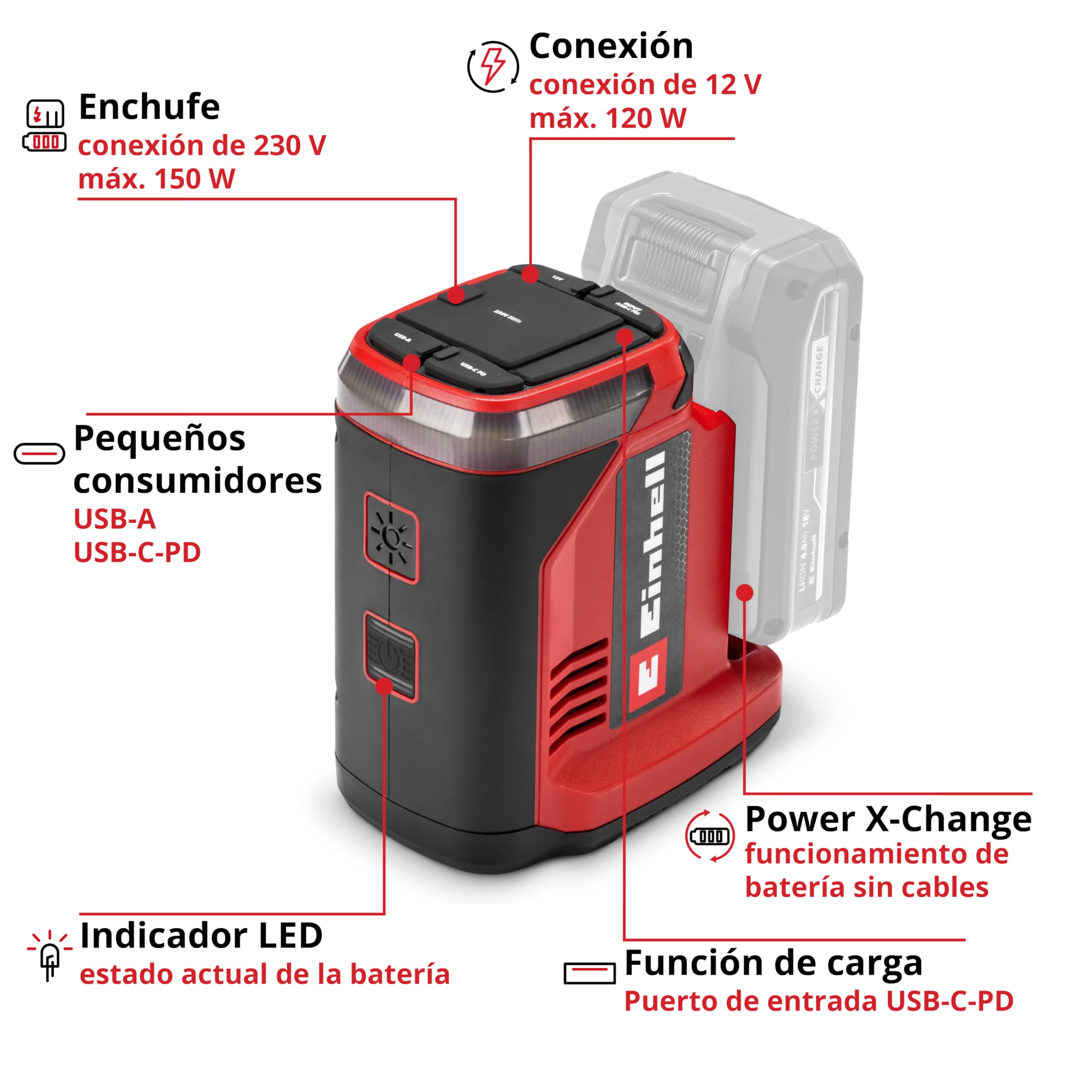 einhell-estaci-n-de-energ-a-con-bater-a-te-es-18-150-1-li-c-solo-power-x-change- image 3