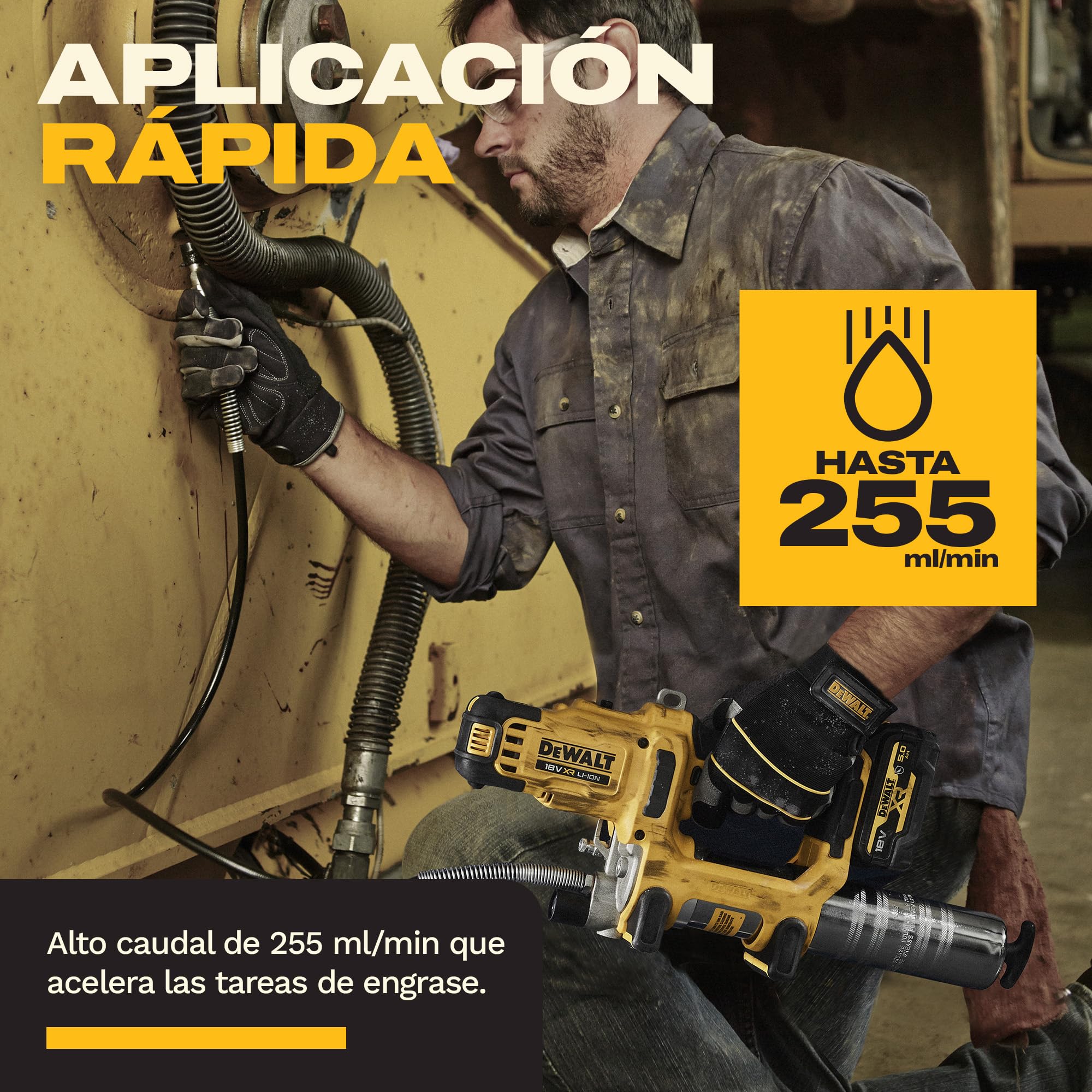 dewalt-engrasadora-18v-xr-2-velocidades-dcgg581p1g-qw-690-bar-255-ml-min-con-bat image 6