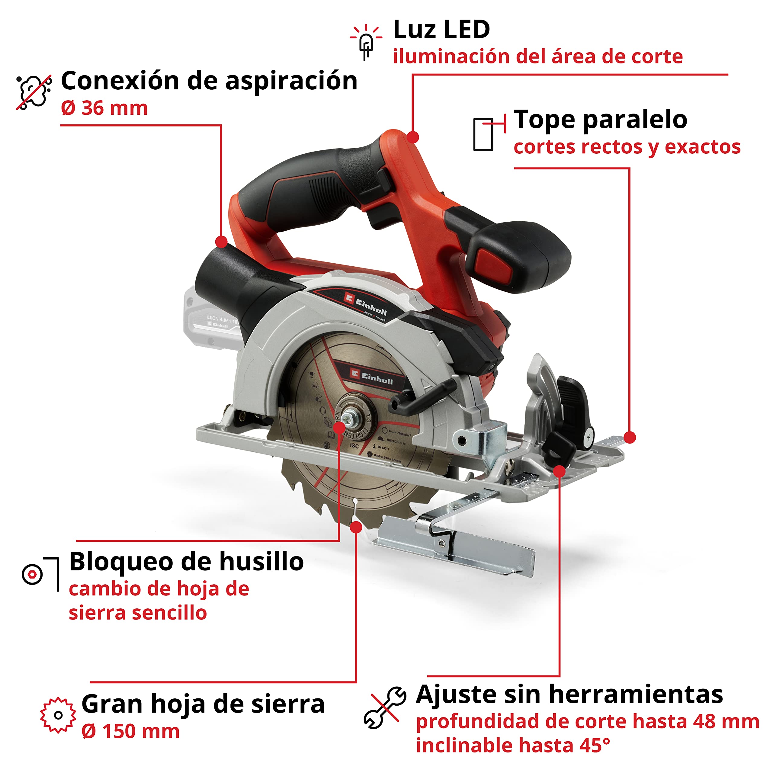 einhell-sierra-circular-te-cs-18-150-li-solo-18v-150mm-profundidad-de-corte-48mm image 3