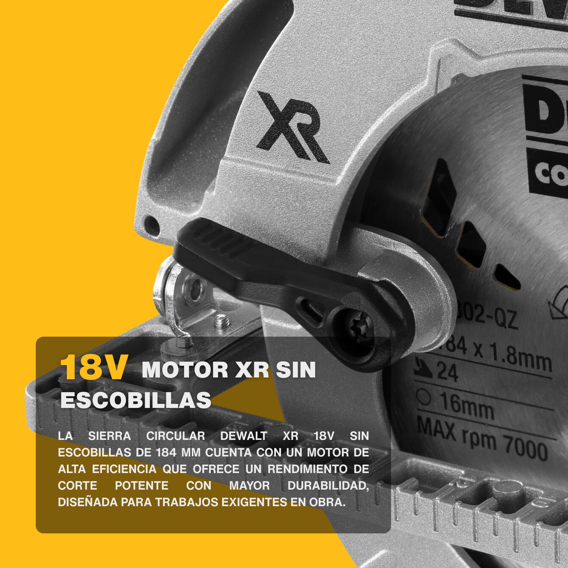 dewalt-dcs572nt-xj-sierra-circular-sin-escobillas-xr-18v-con-hoja-184mm-corte-58 image 2