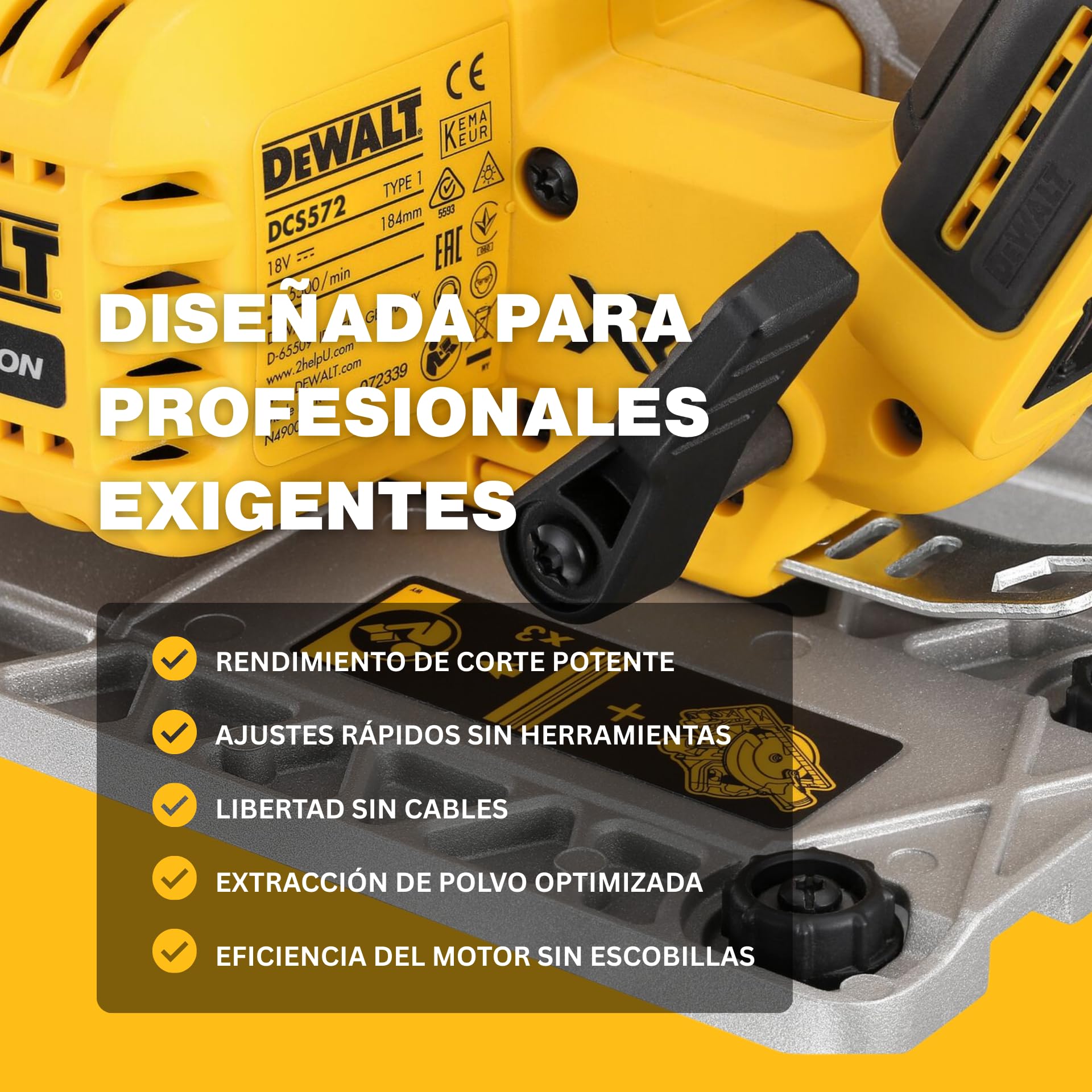 dewalt-dcs572nt-xj-sierra-circular-sin-escobillas-xr-18v-con-hoja-184mm-corte-58 image 6