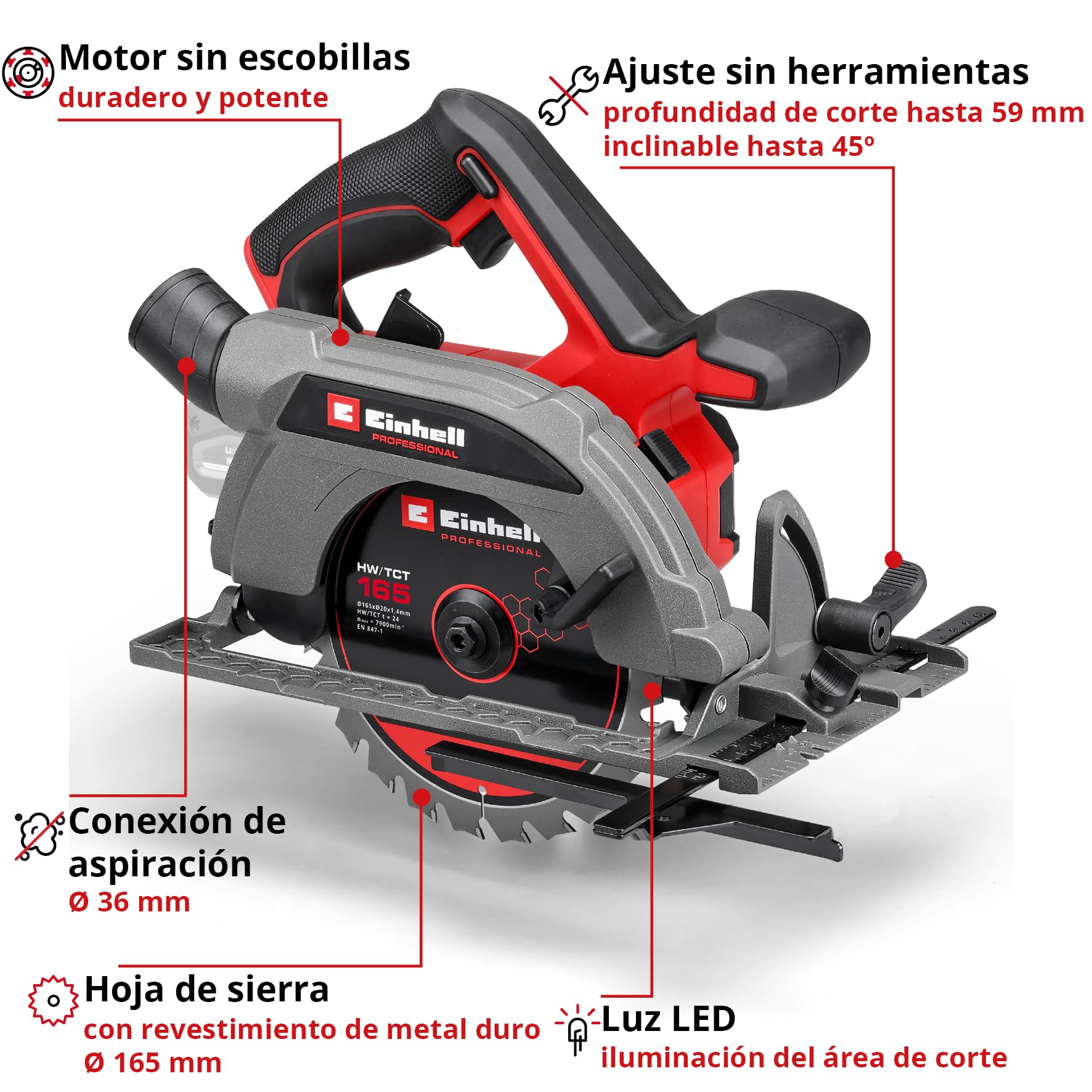 einhell-professional-sierra-circular-inal-mbrica-tp-cs-18-165-li-bl-solo-18v-sin image 3
