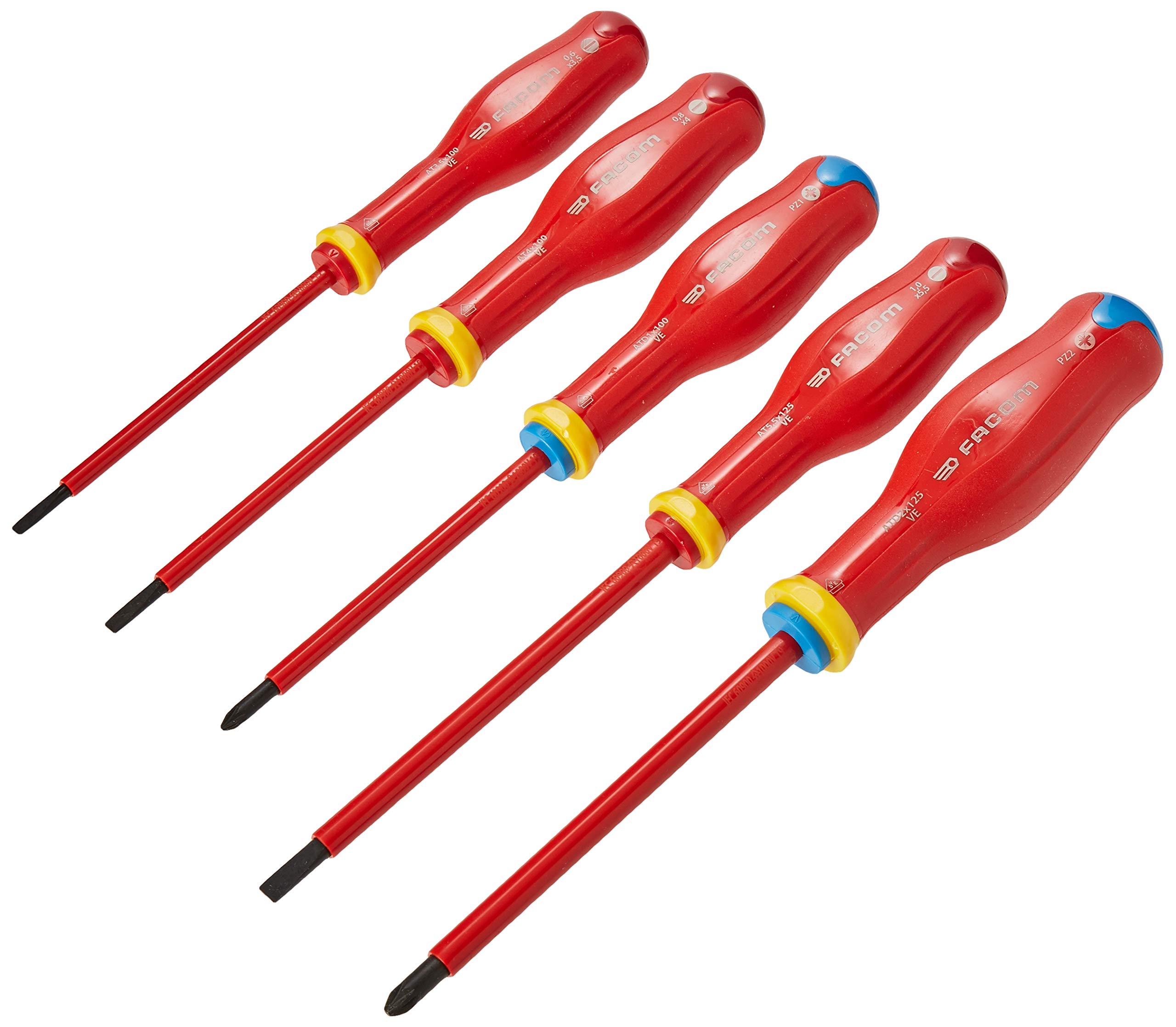 facom-atd-j5ve-pb-juego-de-5-destornilladores-aislados-1000v-vde-mango-soft-grip image 2