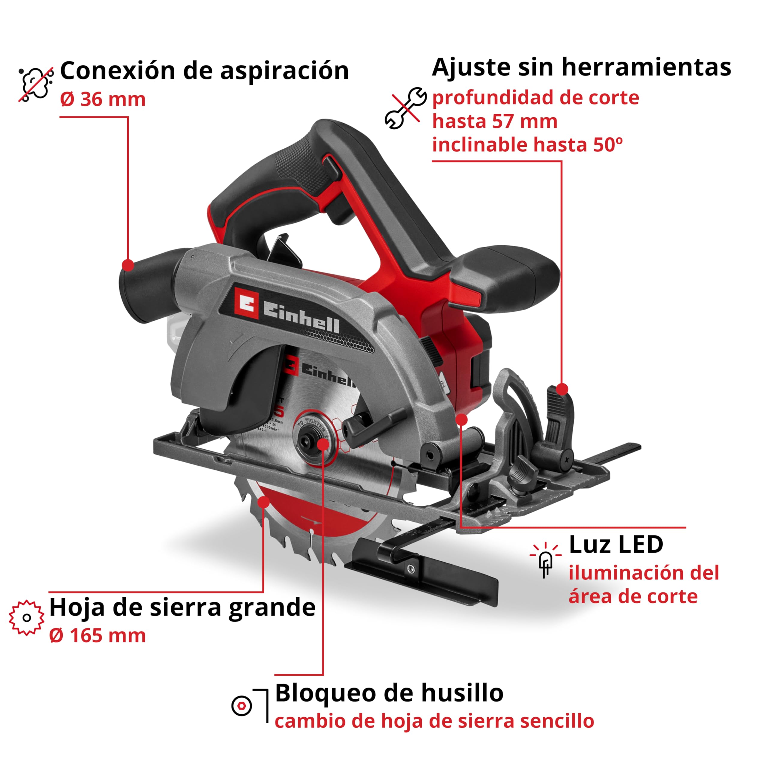 einhell-sierra-circular-de-mano-a-bater-a-te-cs-18-165-2-li-solo-power-x-change image 3