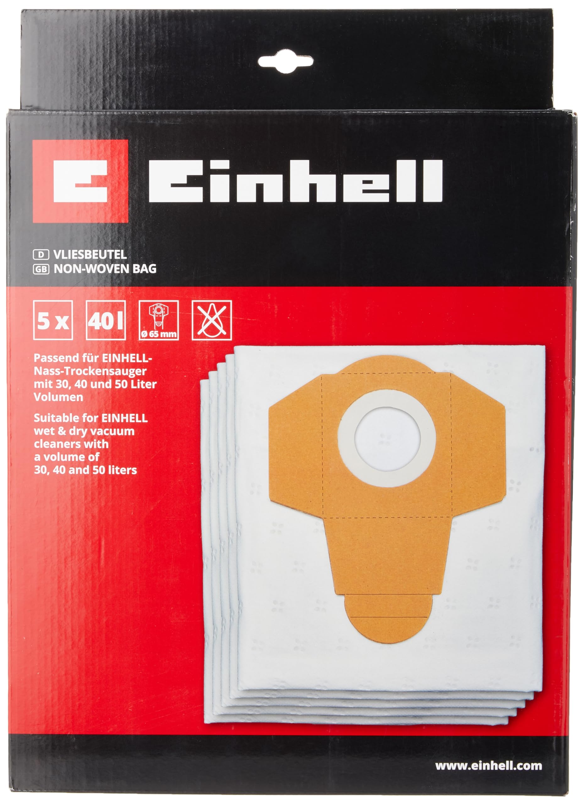 einhell-bolsas-para-aspirador-en-seco-y-h-medo-40l-5-piezas-compatible-con-tc-vc image 1