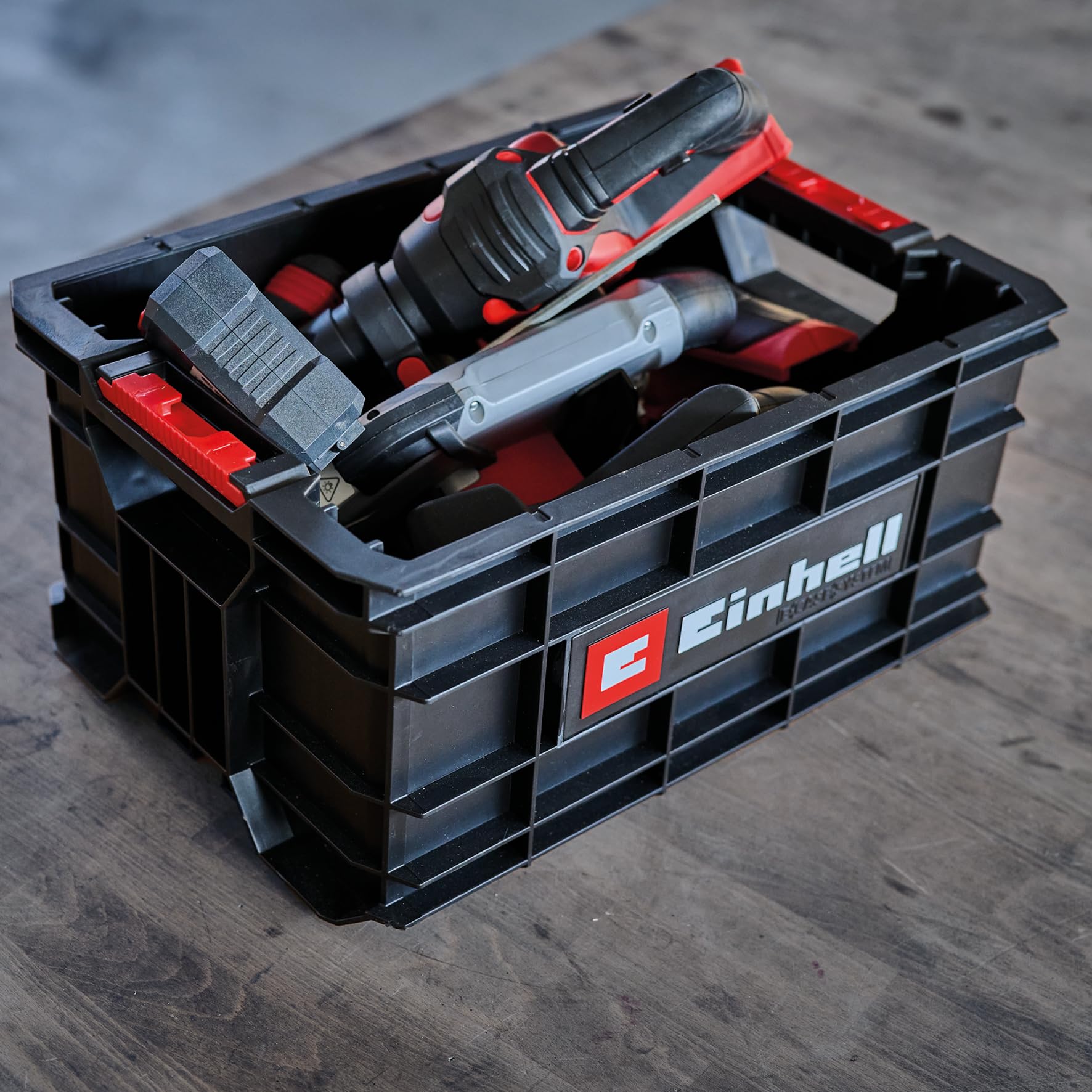 einhell-caja-de-herramientas-e-case-m-x-90-kg-apilable-bloqueable-compatible-con image 5