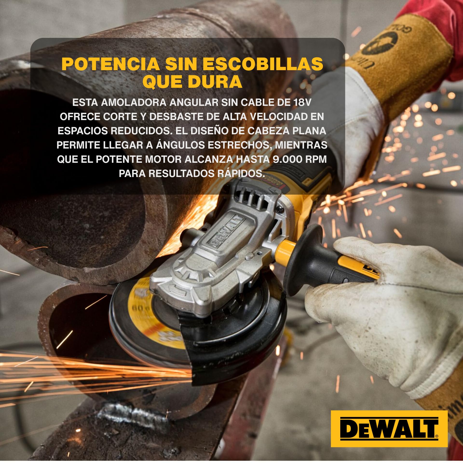 dewalt-amoladora-angular-inal-mbrica-18v-xr-sin-escobillas-cabeza-plana-125-mm-d image 2