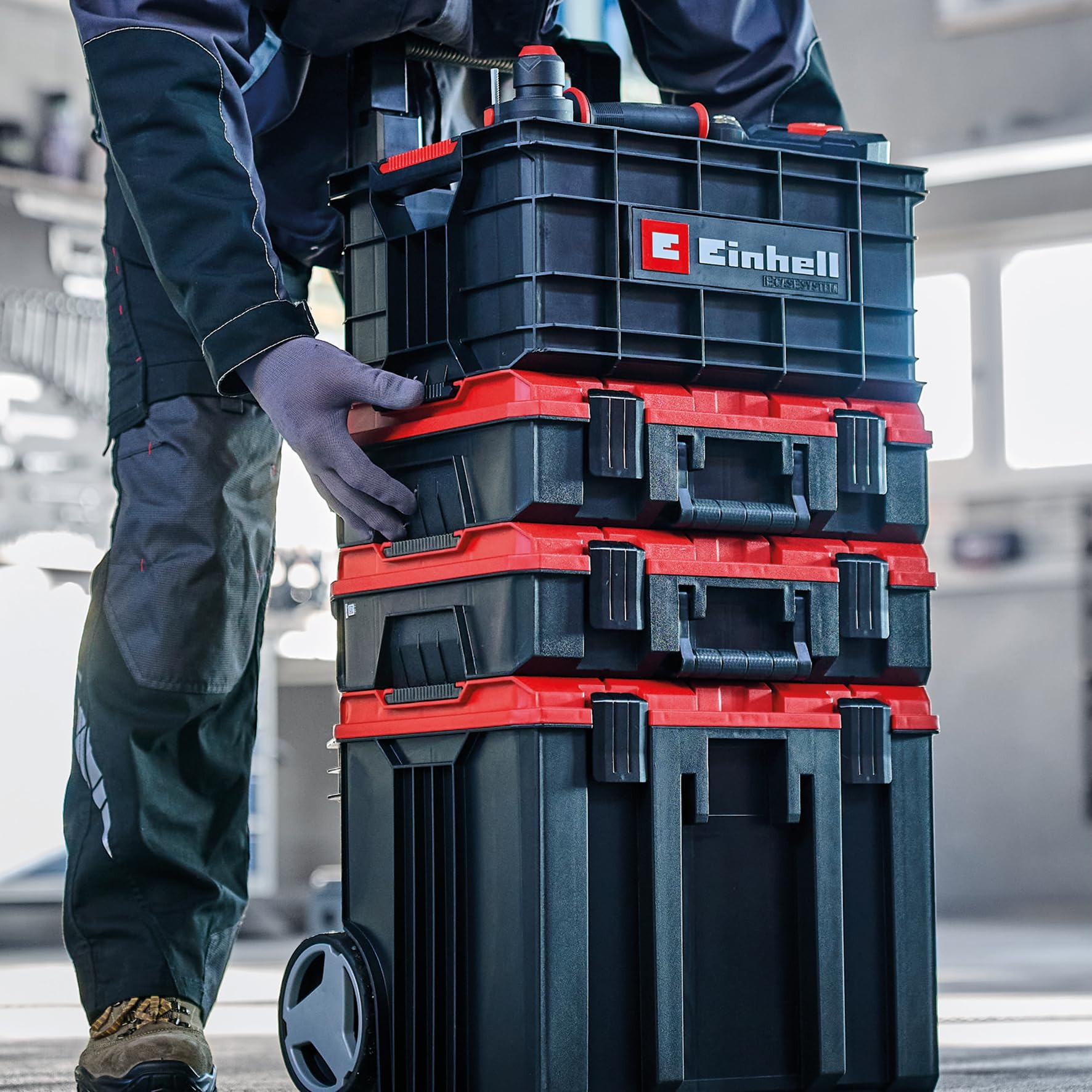 einhell-caja-de-herramientas-e-case-m-x-90-kg-apilable-bloqueable-compatible-con image 4