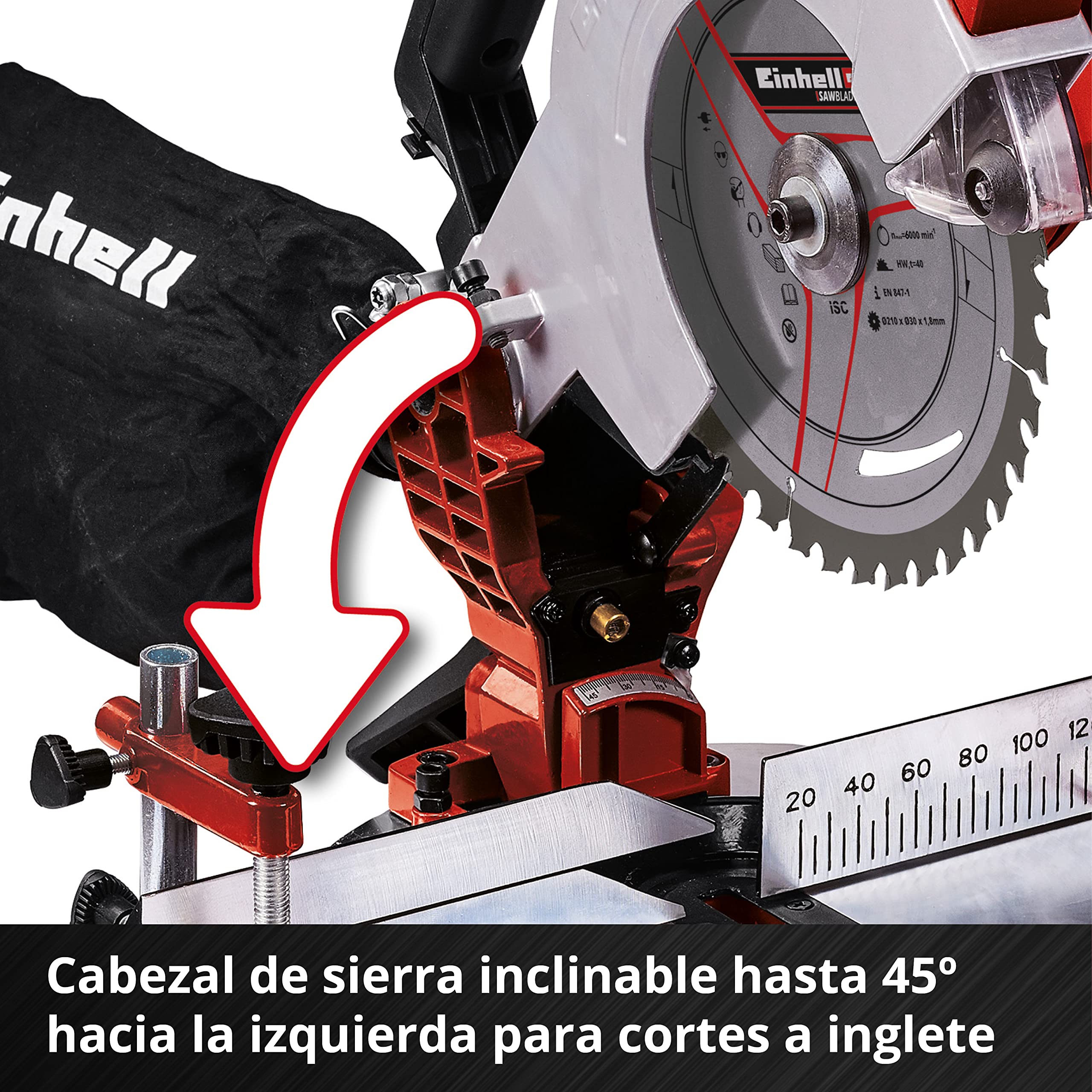 einhell-te-ms-18-210-li-solo-sierra-ingletadora-inal-mbrica-18v-power-x-change image 7